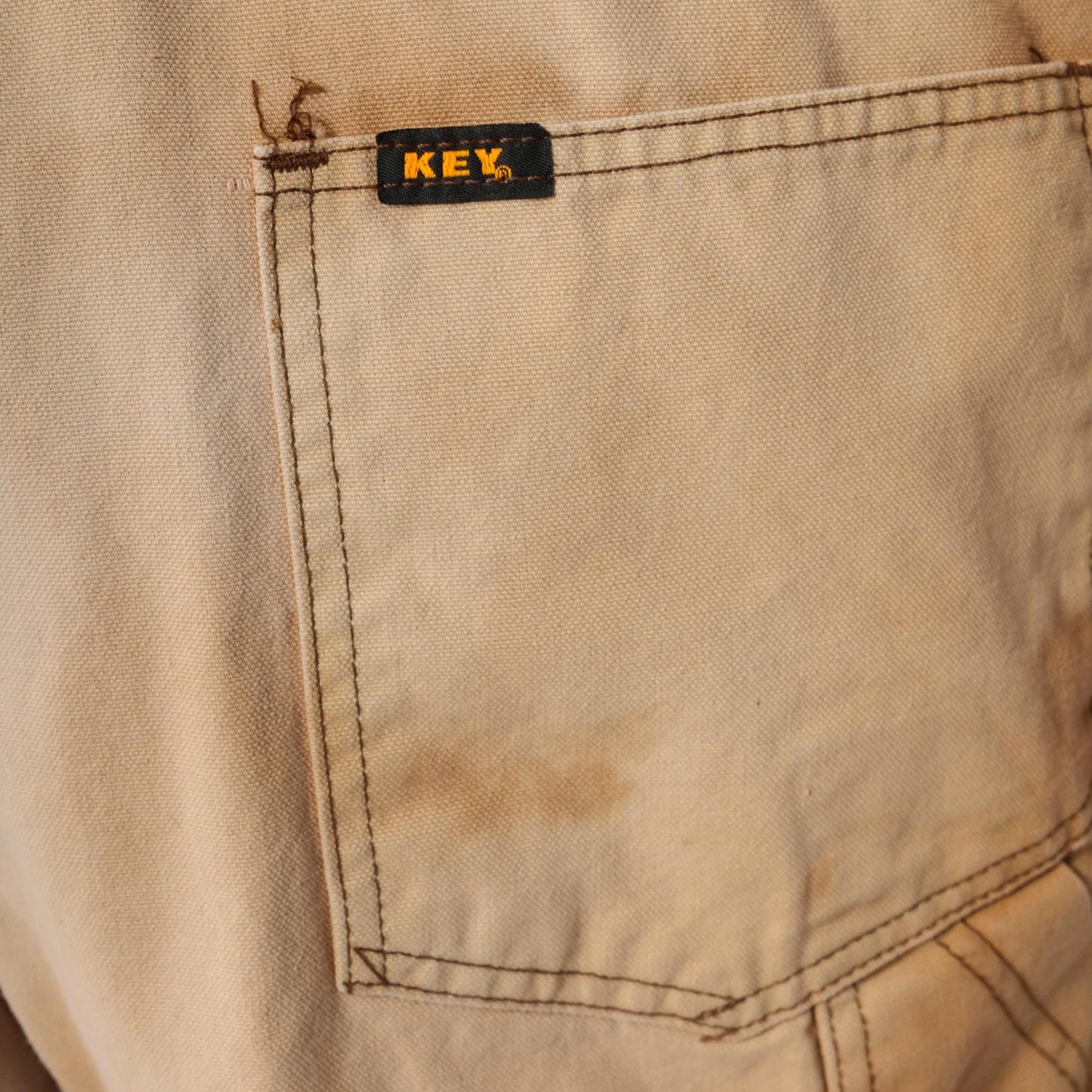 90s Key Imperial Canvas Workwear Overalls Tan Quilted Lining Extra Large