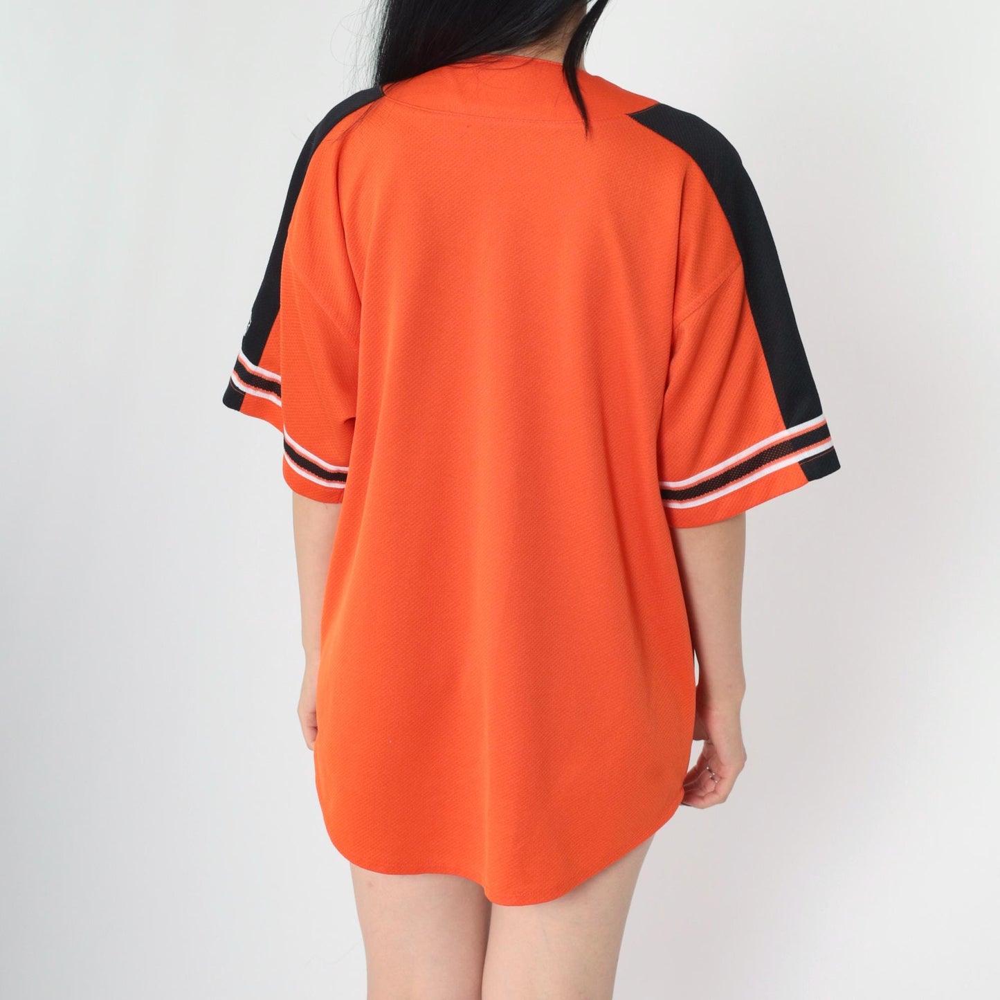90s Starter Pittsburgh Pirates Orange Button-Up Jersey Large L