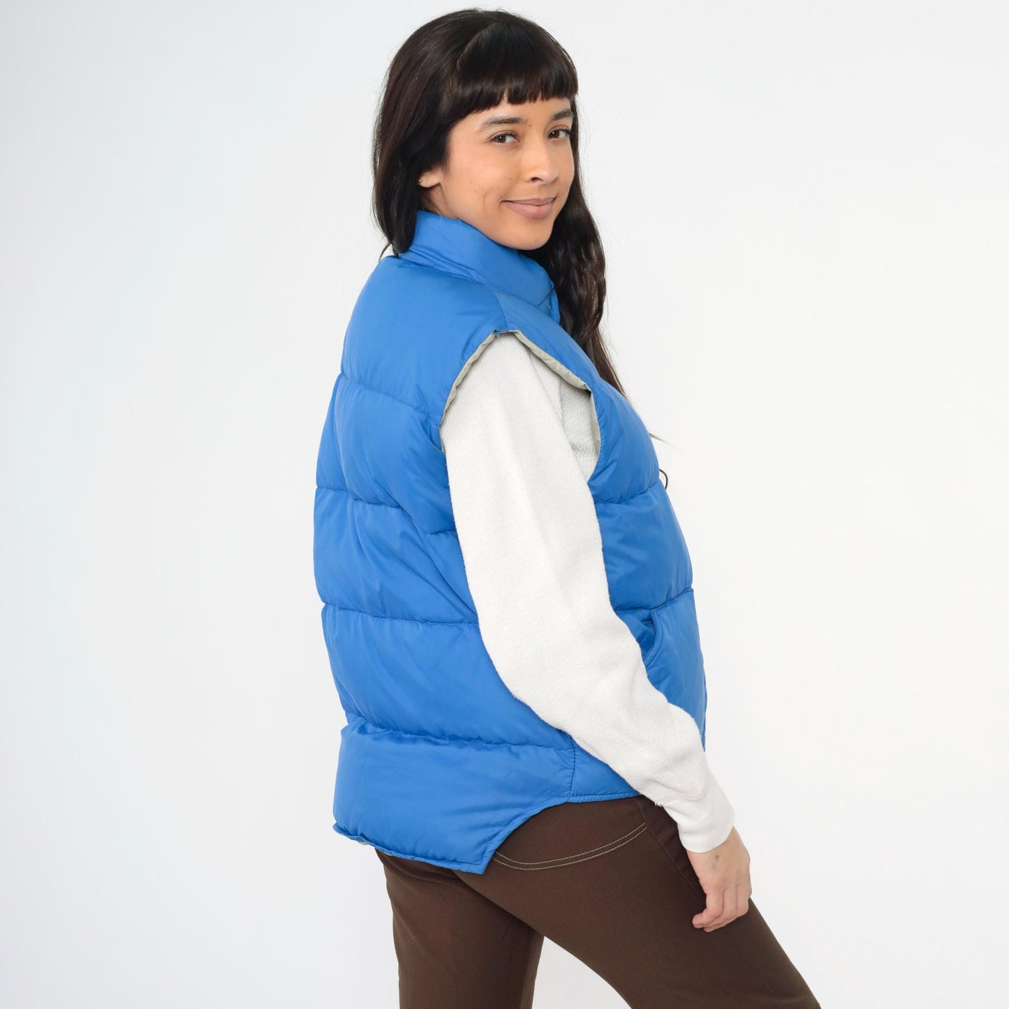 80s Polar Gear Down Puffer Vest Blue Snap Front Sleeveless Extra Large