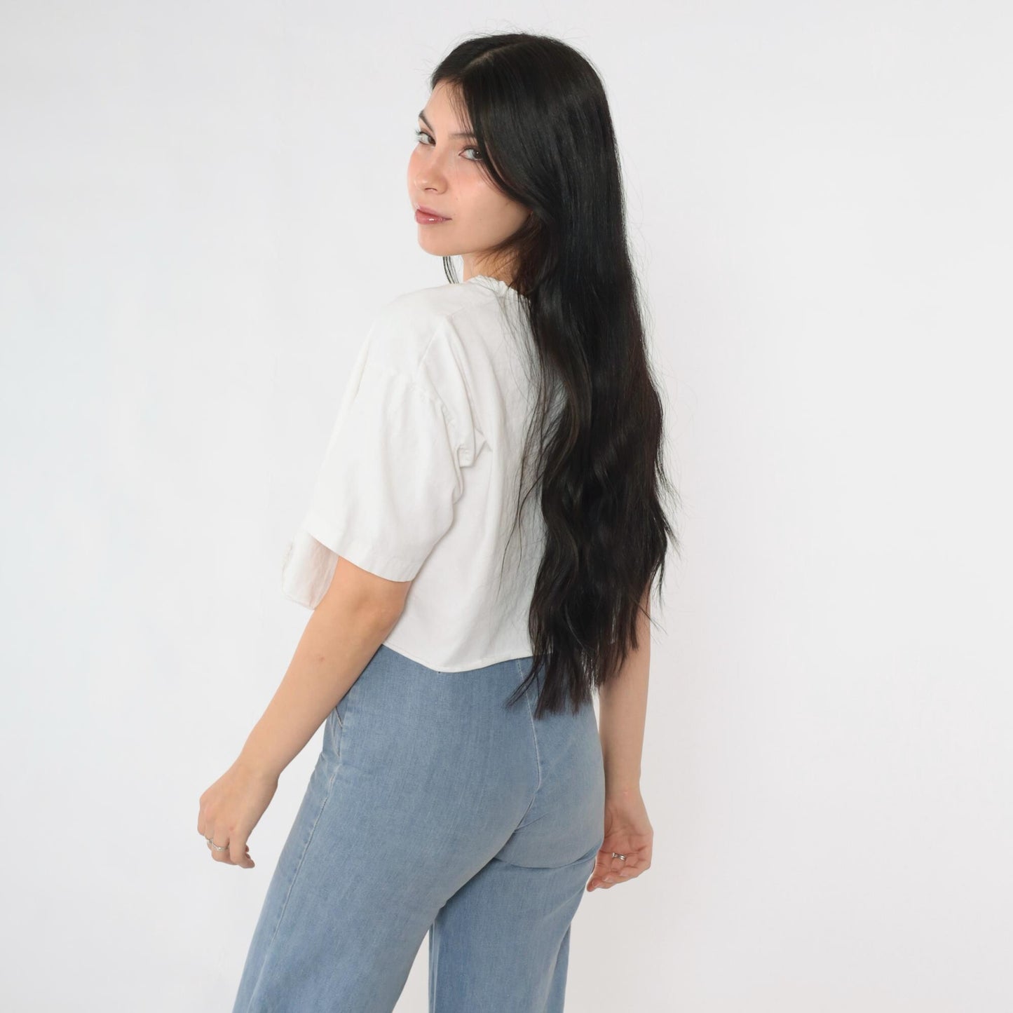 90s Hui Ana 1994 Hawaii Cropped T-Shirt White Graphic Tee Large L