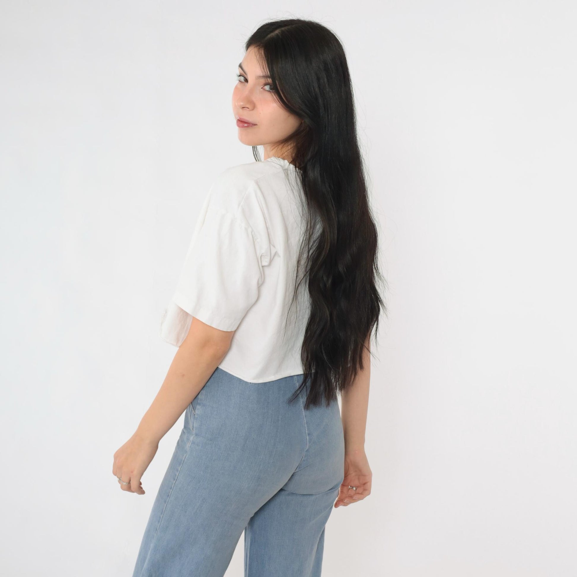 90s Hui Ana 1994 Hawaii Cropped T-Shirt White Graphic Tee Large L