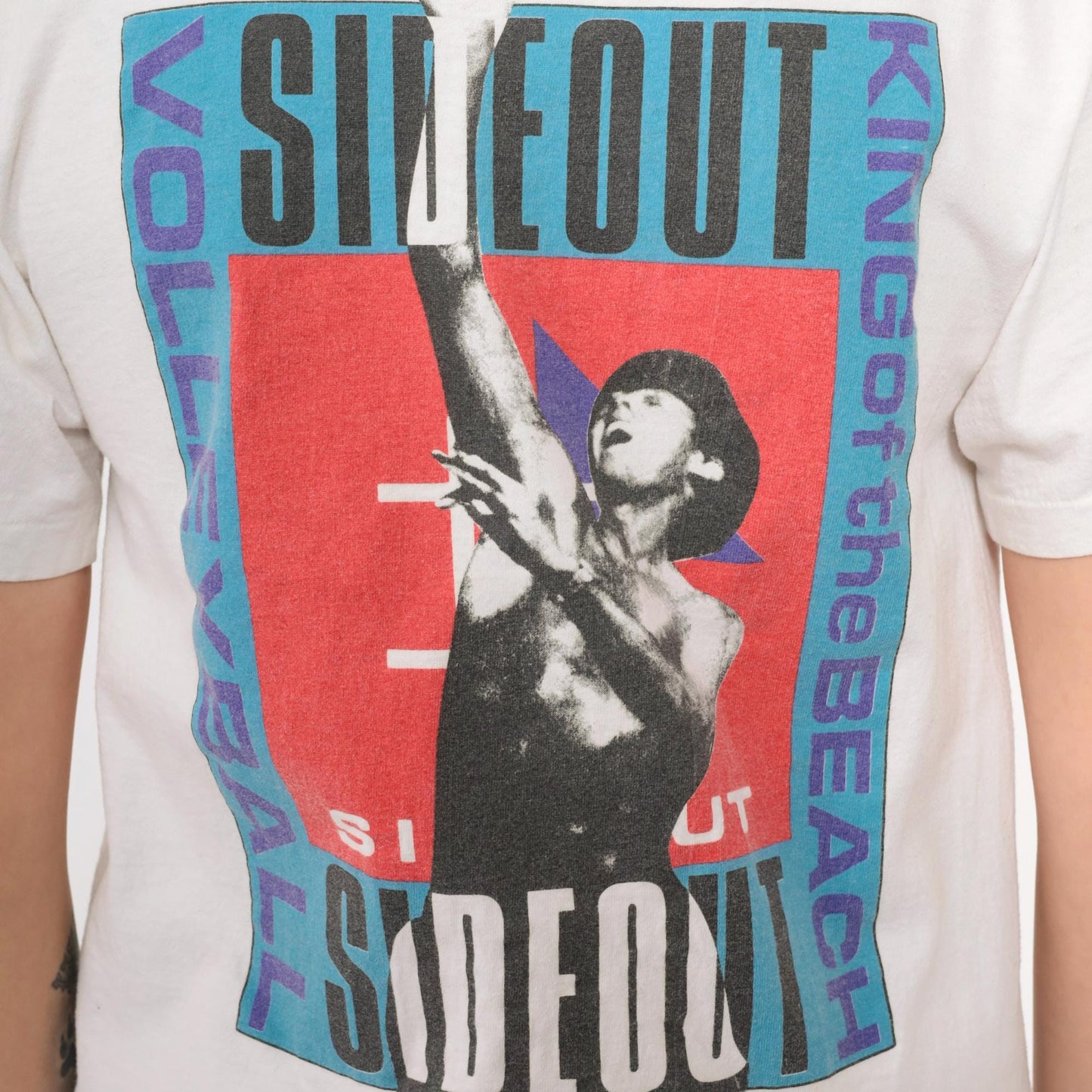 90s Sideout King of the Beach Volleyball Graphic Tee White Single Stitch Small