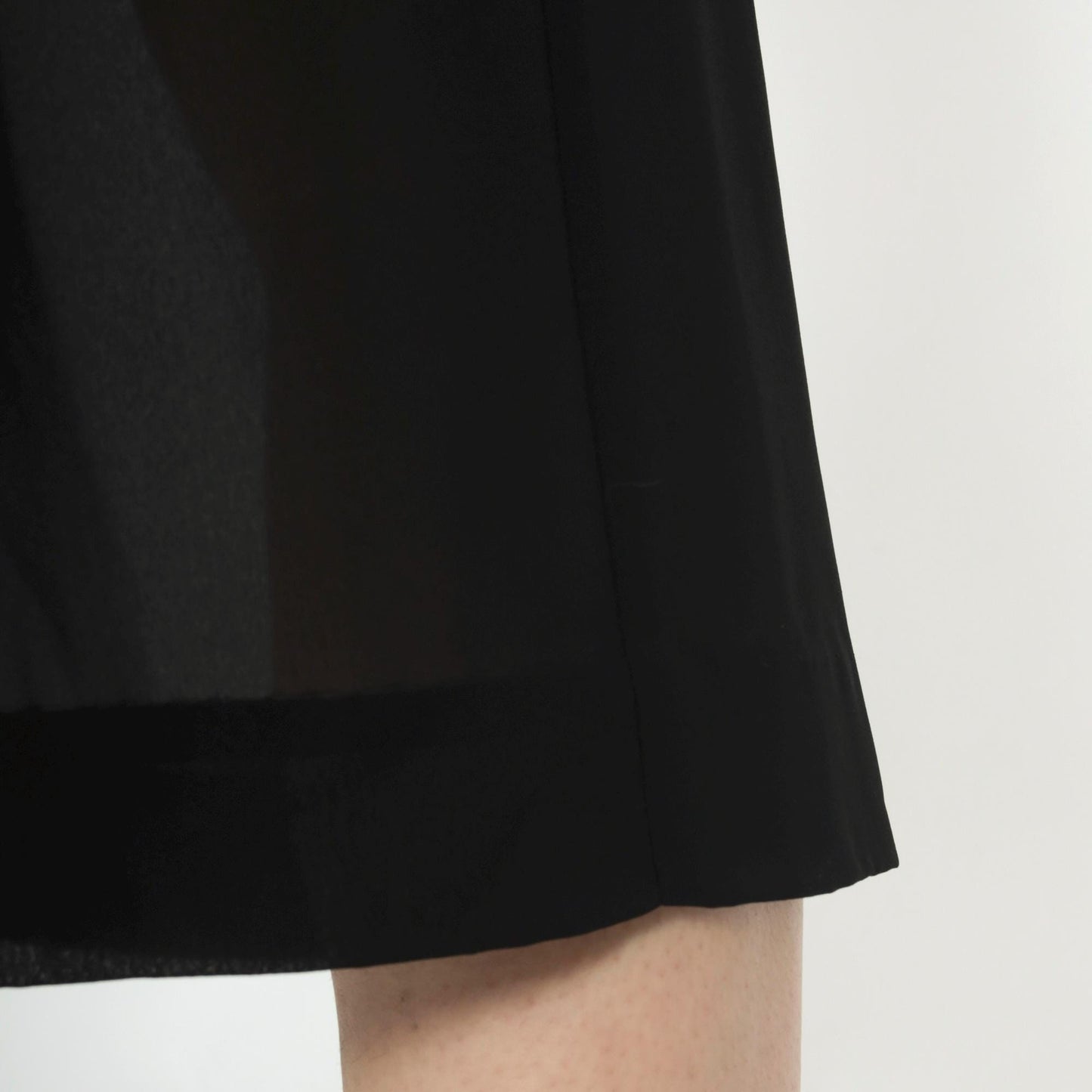 80s Black Sheer Midi Skirt High Waist Straight Cut Small