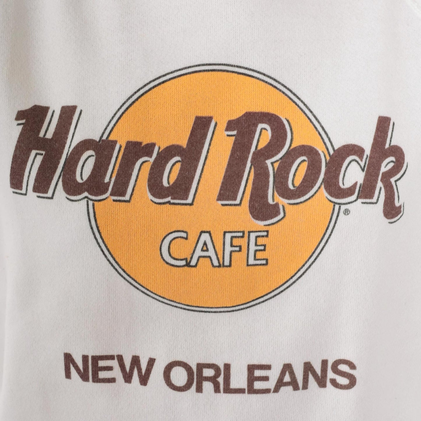 90s Hard Rock Cafe New Orleans Raglan Sweatshirt White Graphic Small