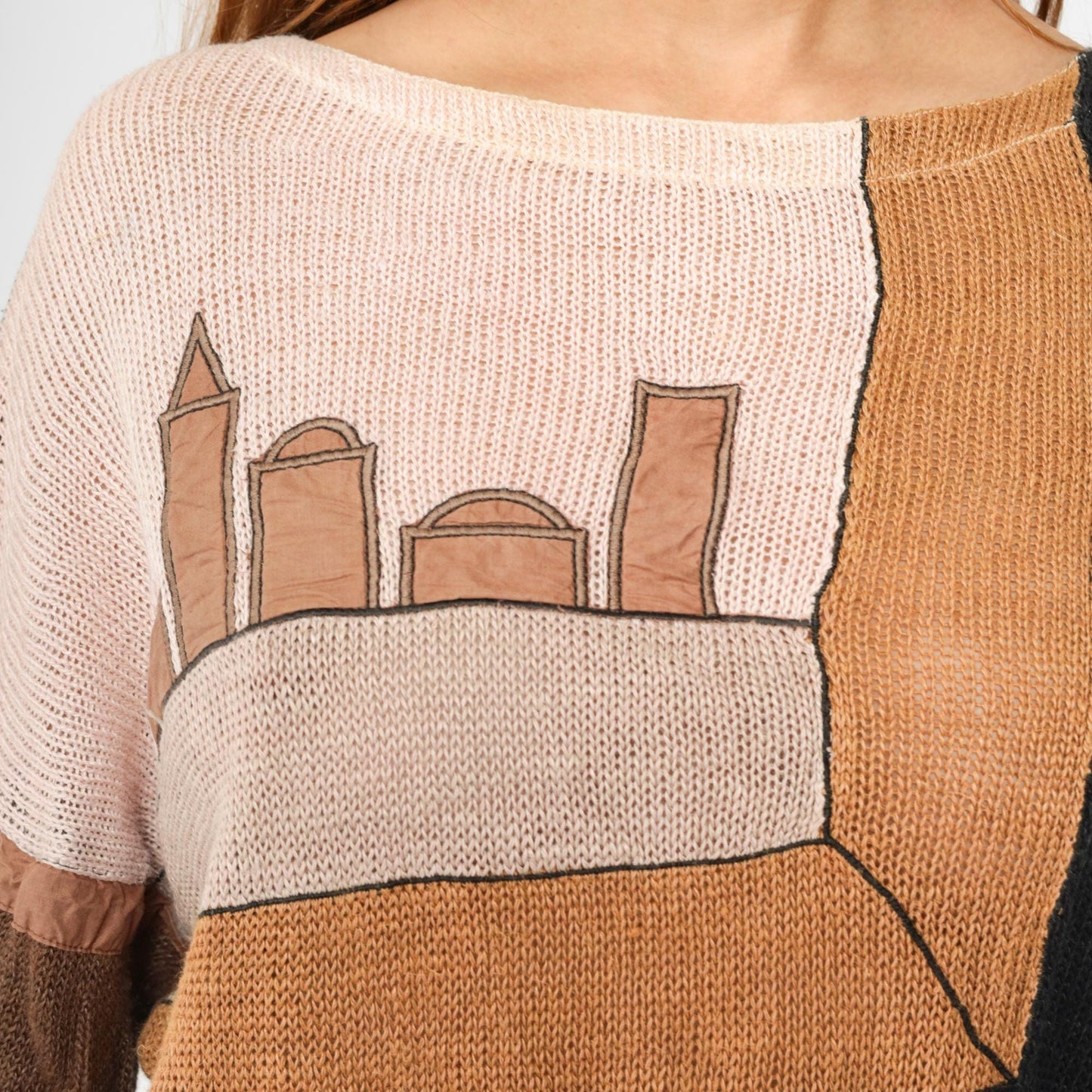 80s JC de Castelbajac Iceberg Italian Designer Knit Sweater Button Back Medium