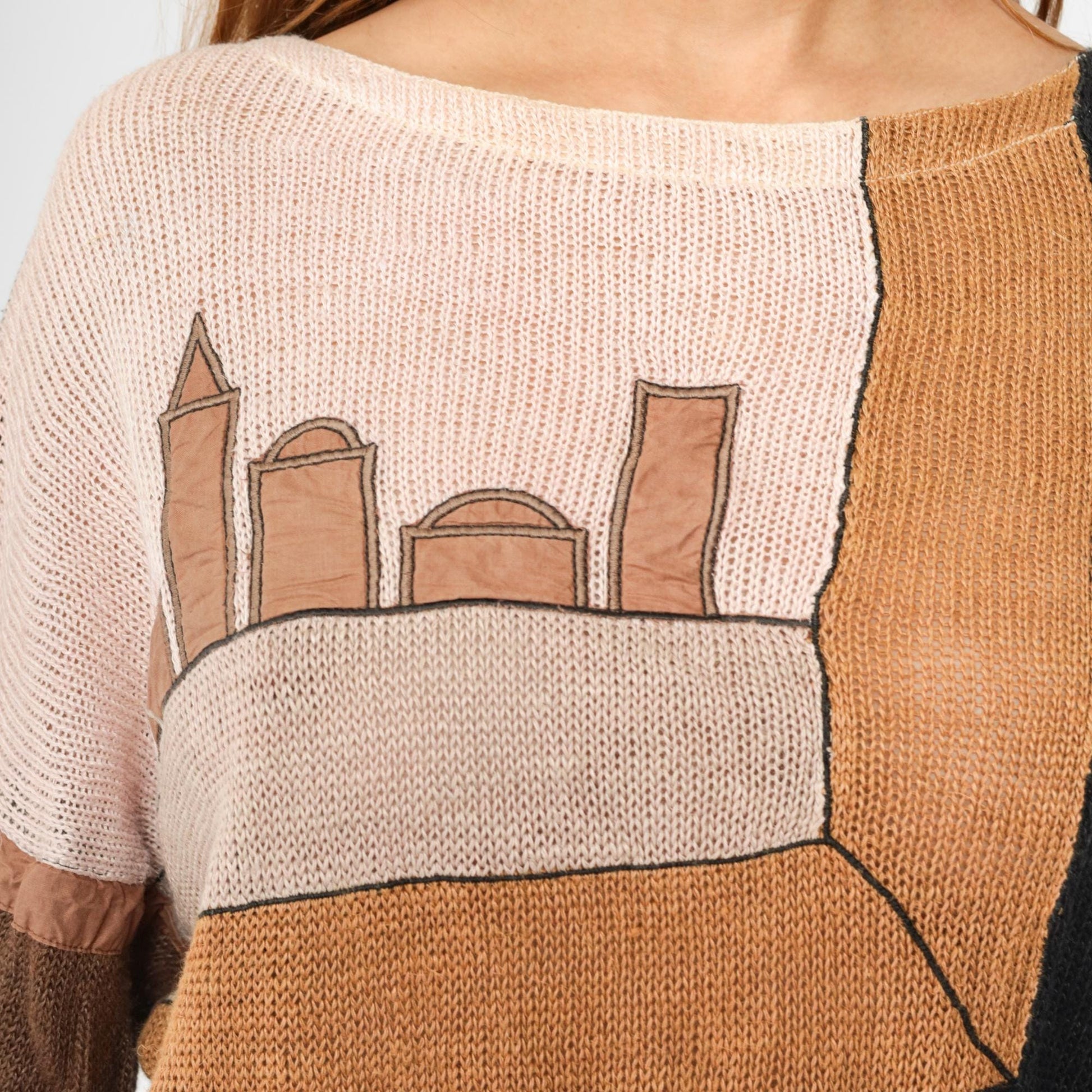 80s JC de Castelbajac Iceberg Italian Designer Knit Sweater Button Back Medium