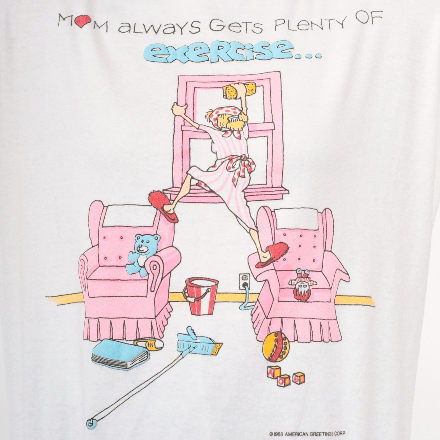 1988 American Greetings Mom Graphic T-Shirt White Cotton Tee Medium M