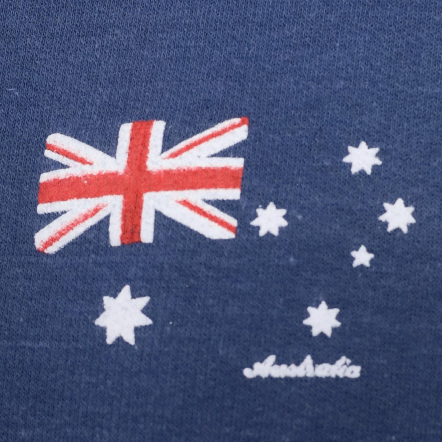 80s Australian Flag Sweatshirt Dark Blue Crewneck Pullover Extra Small XS