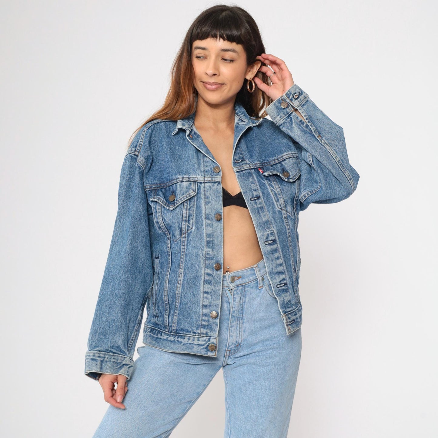 90s Levi's Denim Jacket Blue Button-Up Jean Jacket Medium