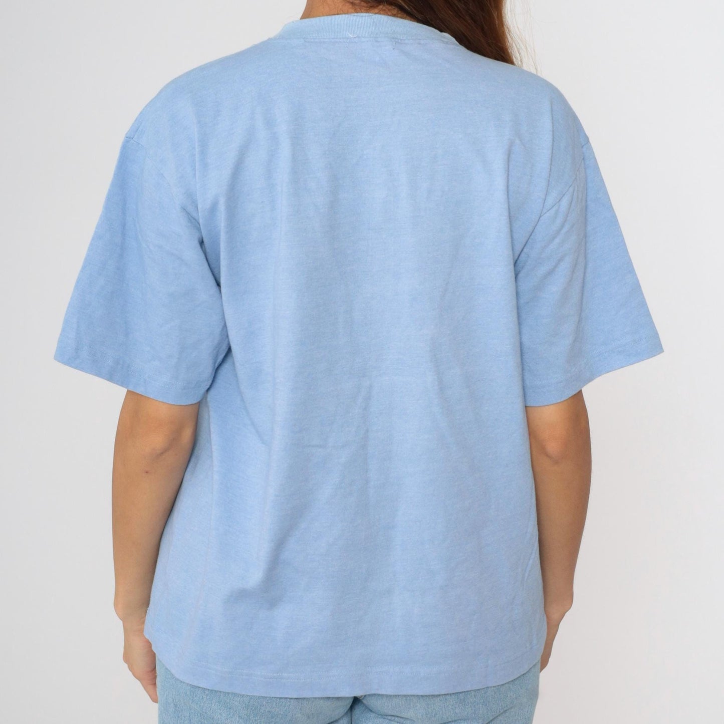 Y2K Tagaytay Philippines Neon Graphic Horse T-Shirt Blue Tee Medium