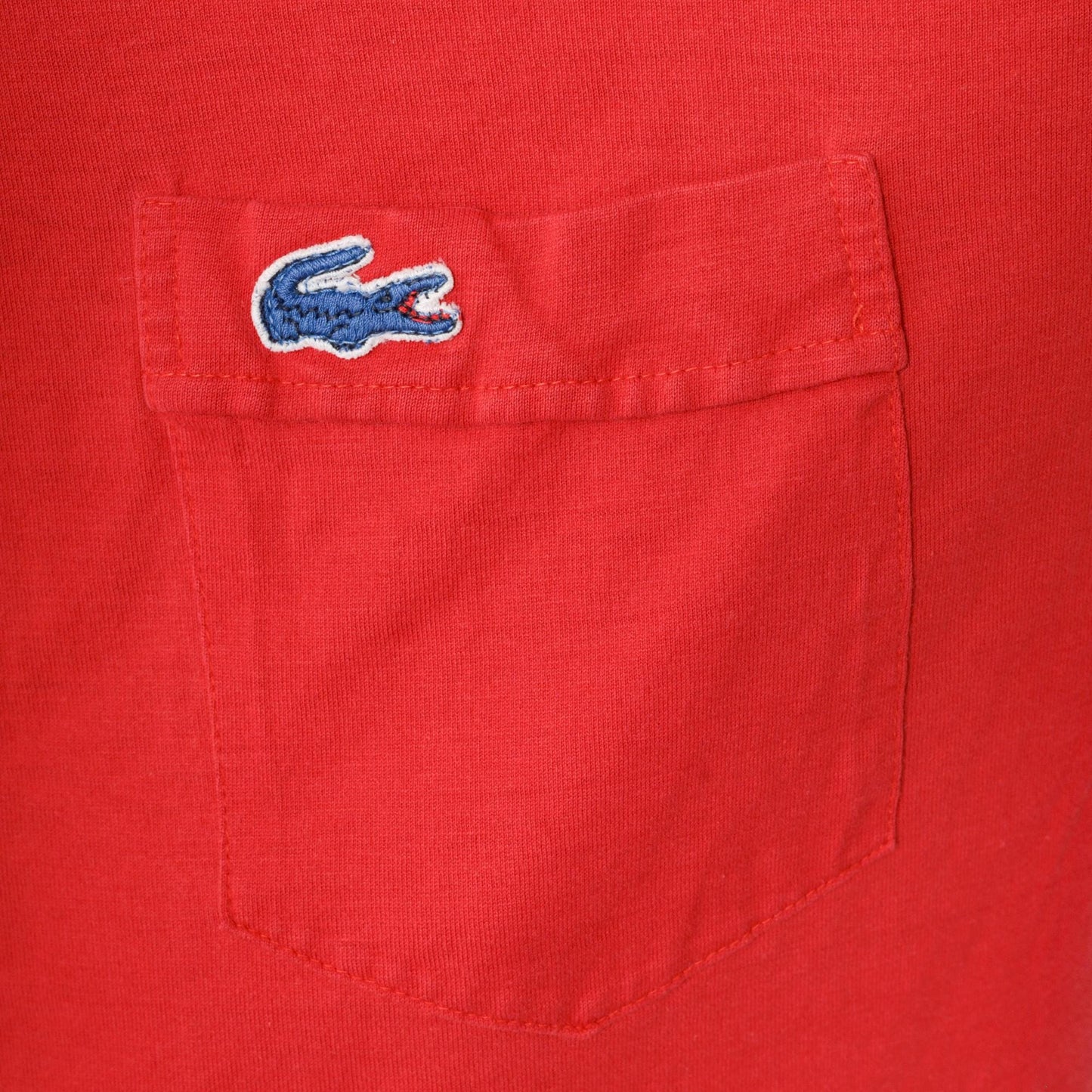 80s Lacoste Izod Polo Shirt Red Crocodile Logo Cotton Medium