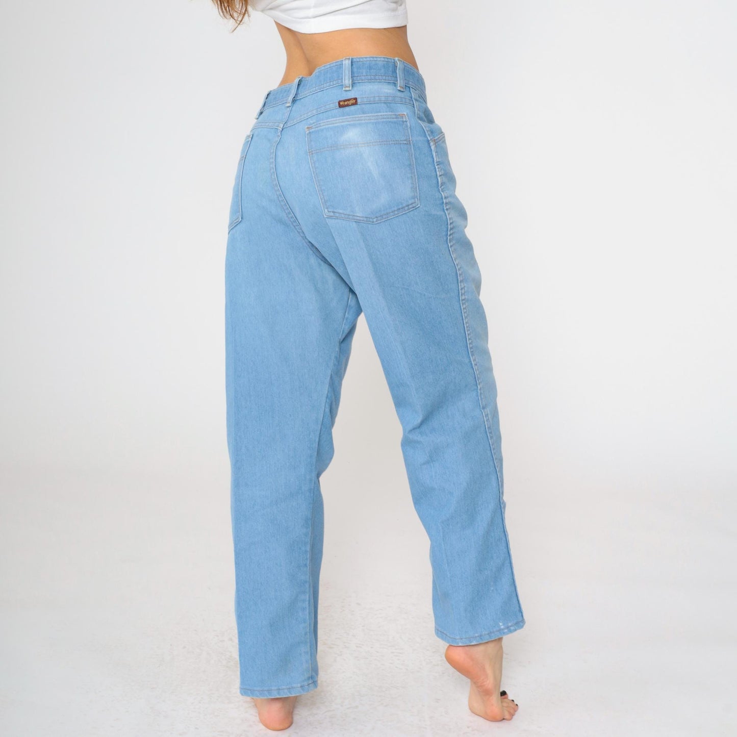90s Wrangler Men's Straight Leg High Rise Jeans Blue 38x29