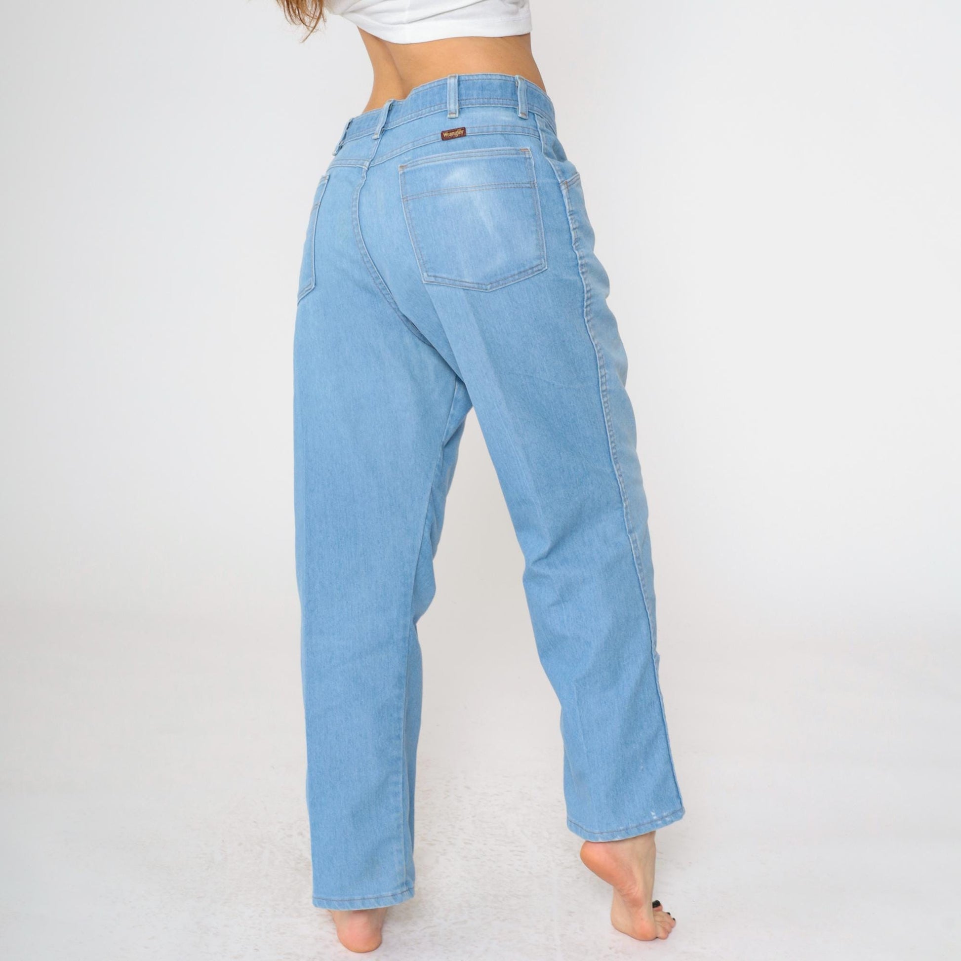 90s Wrangler Men's Straight Leg High Rise Jeans Blue 38x29
