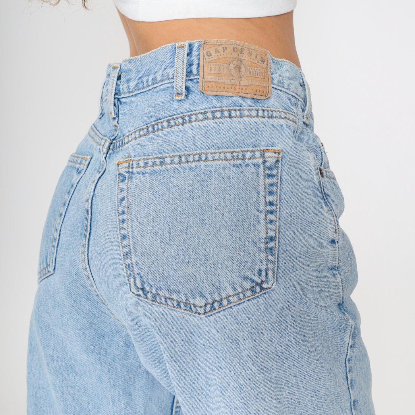 90s Gap Easy Fit High Rise Straight Leg Jeans Blue Denim 36x32