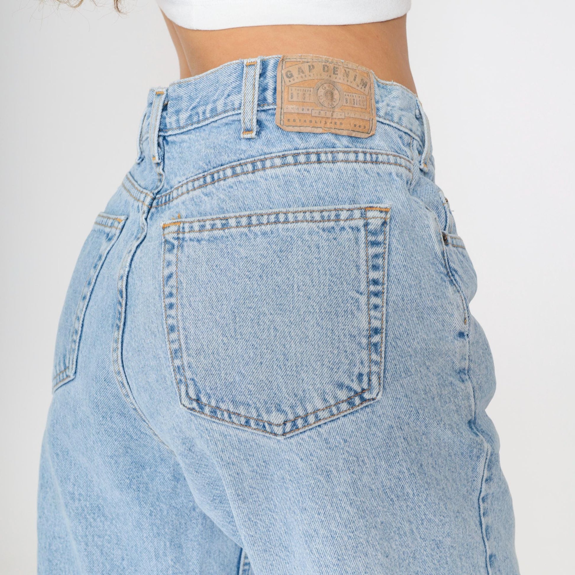 90s Gap Easy Fit High Rise Straight Leg Jeans Blue Denim 36x32