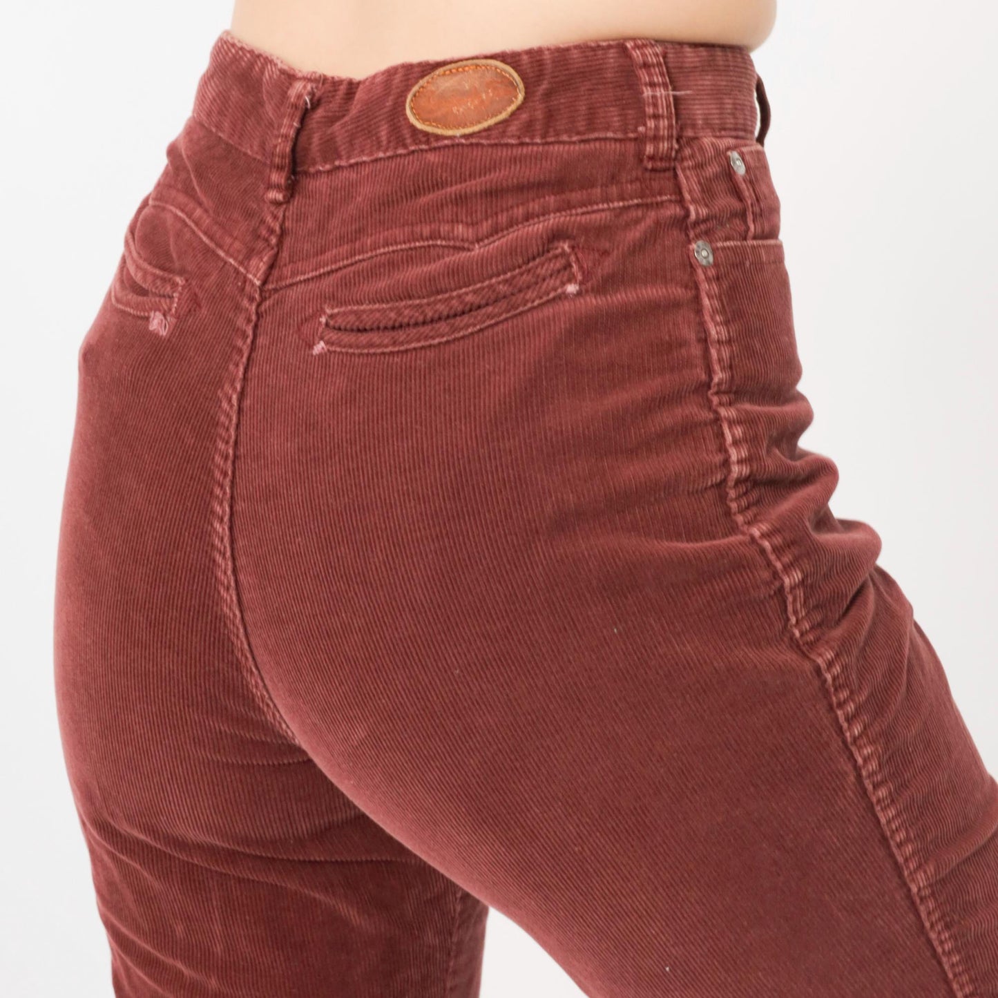 70s Chemin De Fer Corduroy Pants Redwood Brown High Waisted Straight Leg Extra Small