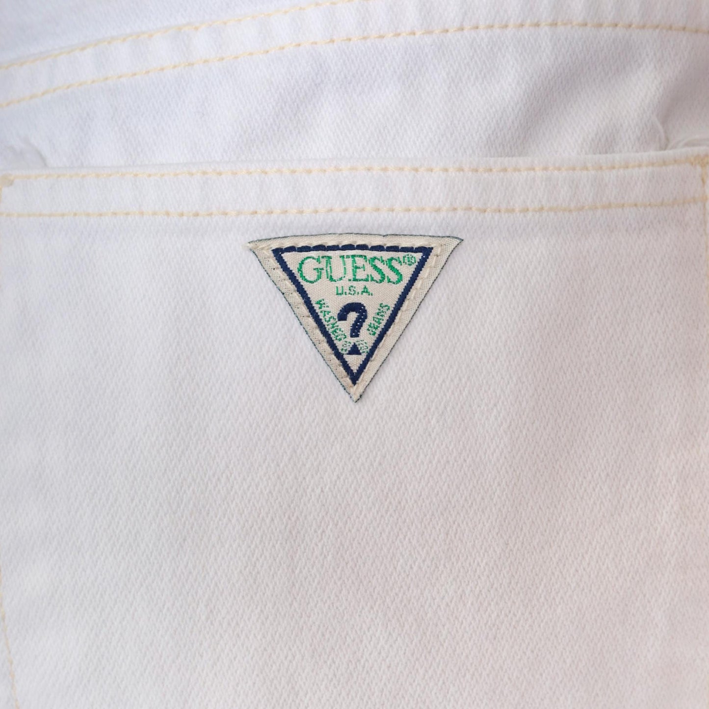 90s Guess White Denim High Rise Straight Leg Jeans 34x32 Medium