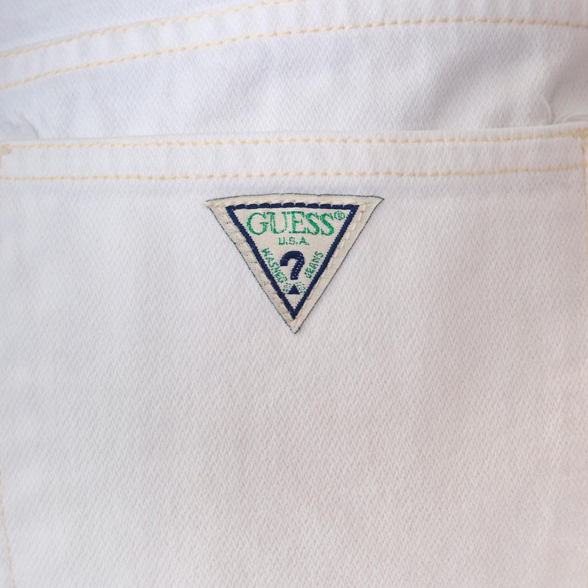 90s Guess White Denim High Rise Straight Leg Jeans 34x32 Medium