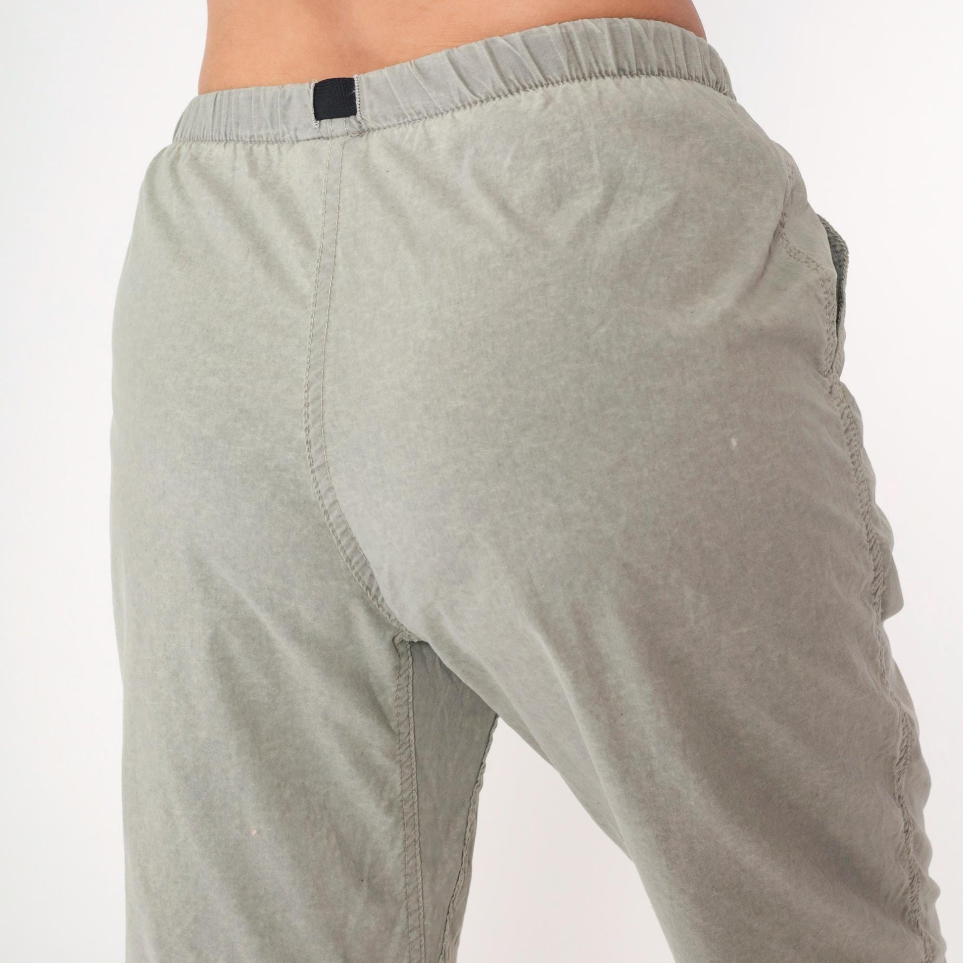 90s Gramicci Stone Grey Nylon Pants Adjustable Waist Small
