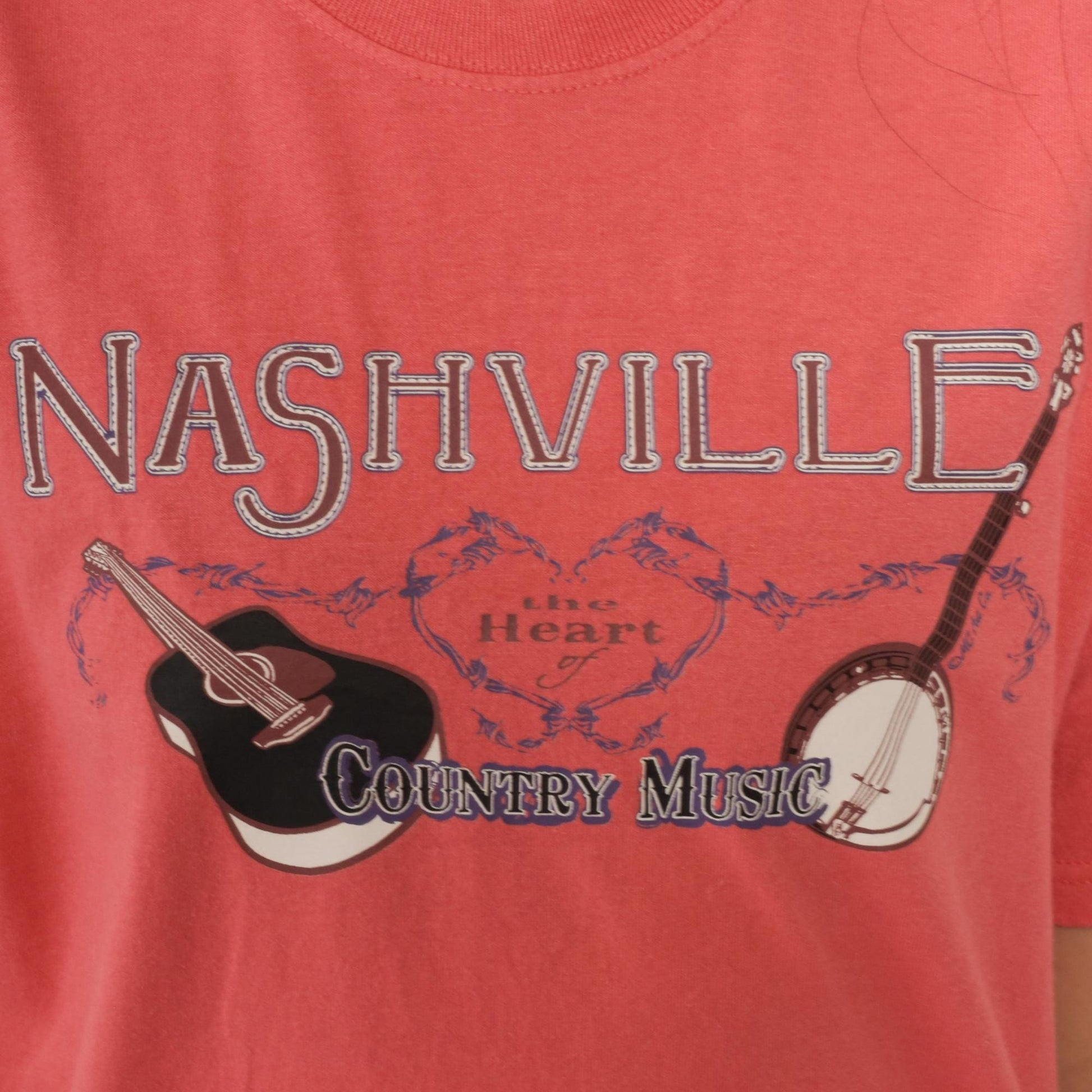 Y2K Nashville Country Music Graphic T-Shirt Pink Jerzees Small
