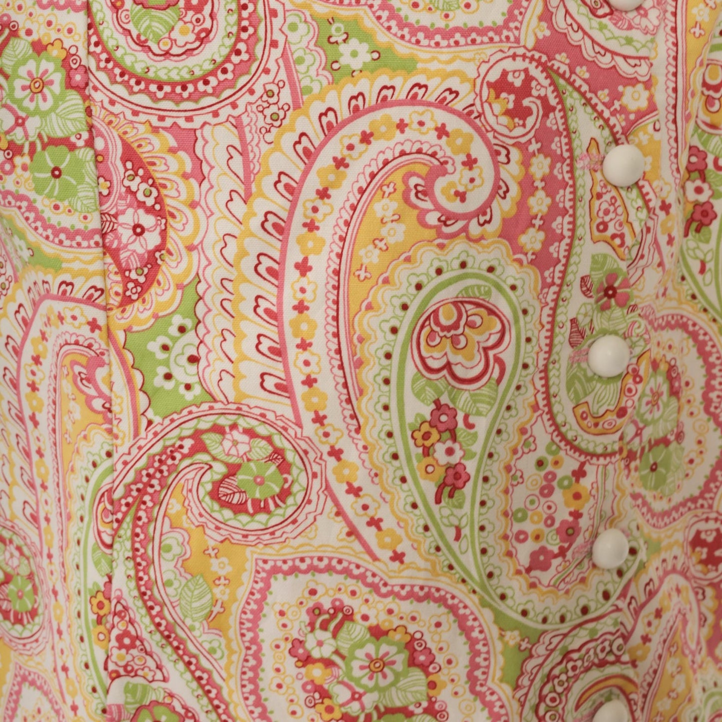 90s Paisley Mini Dress Psychedelic Print Asymmetrical Button Shift Medium Large