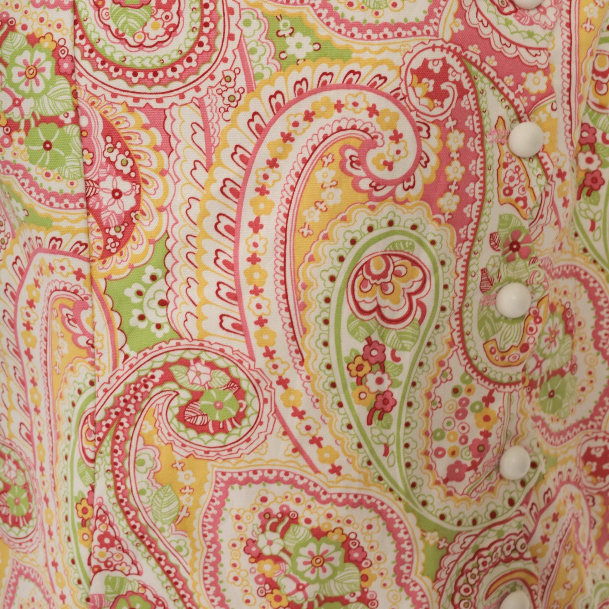 90s Paisley Mini Dress Psychedelic Print Asymmetrical Button Shift Medium Large