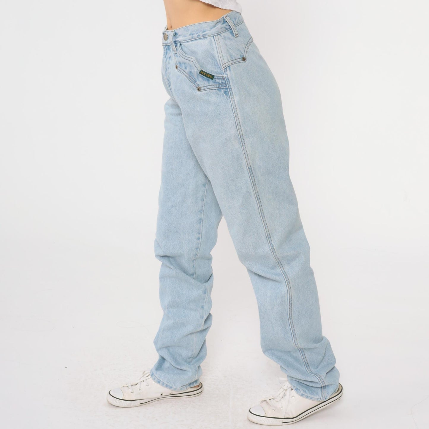 90s Rockies Light Blue Denim High Waist Straight Leg Jeans Small