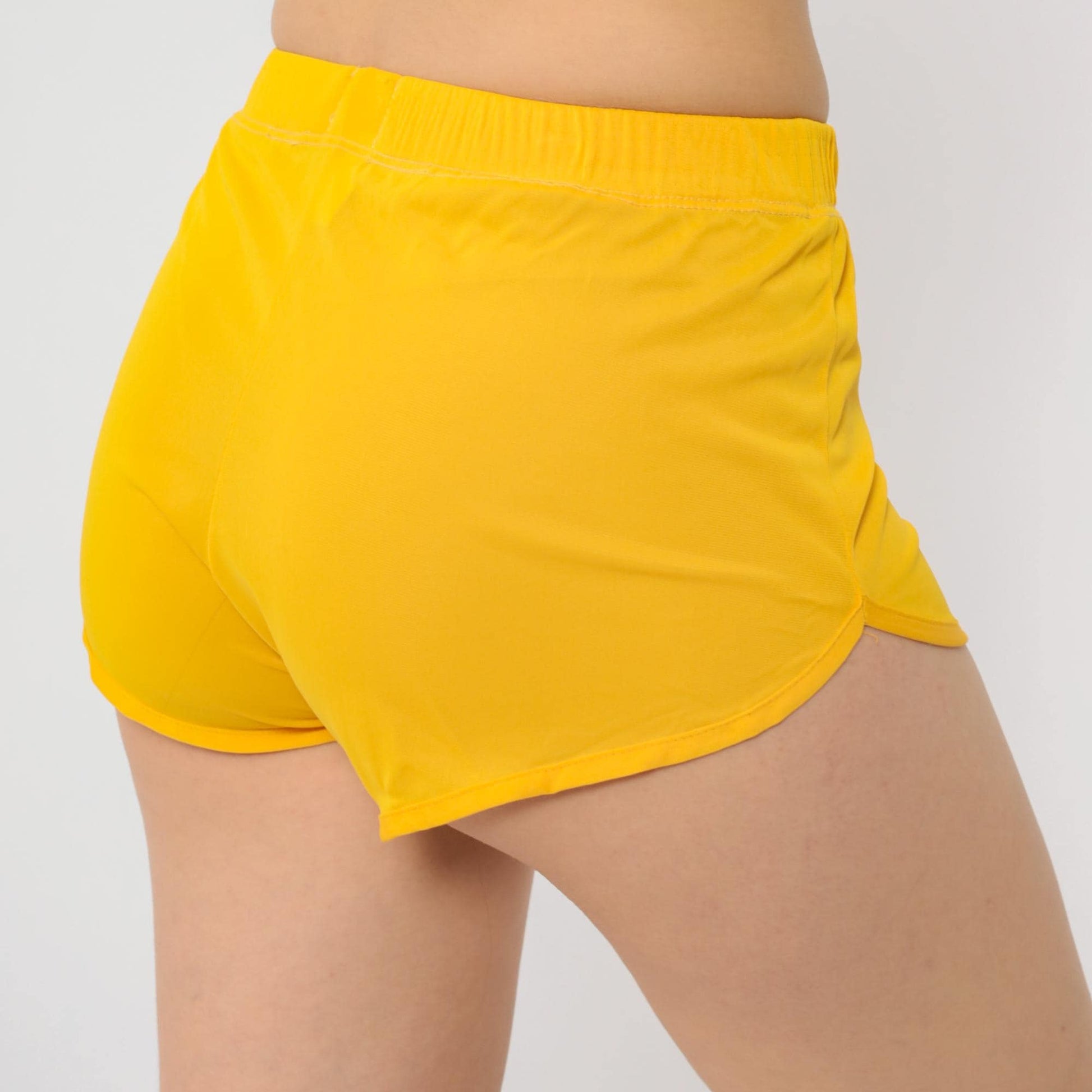 80s Champion Yellow Gym Shorts SC Nylon Running Shorts Extra Small