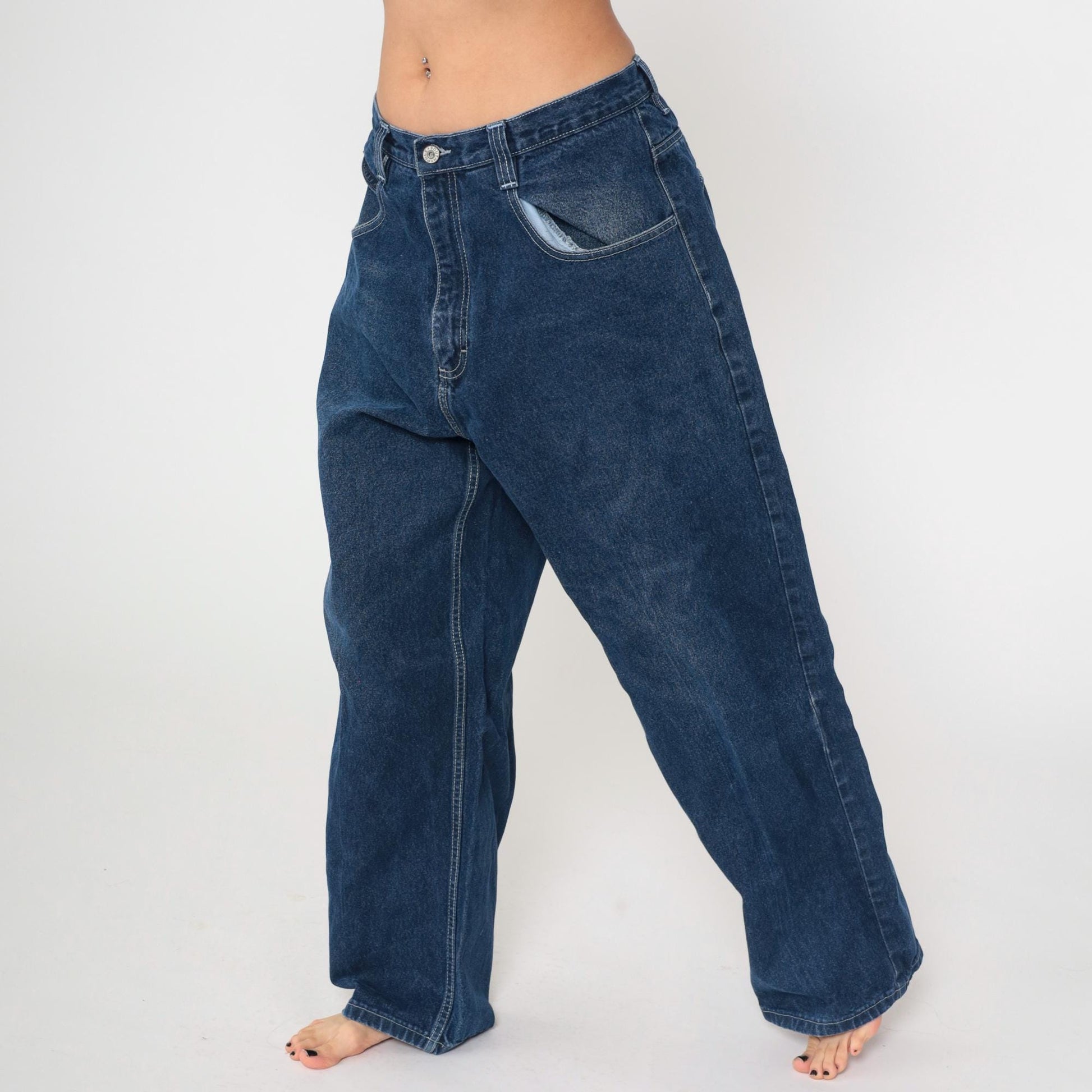 Y2K South Pole Dark Wash Jeans High Rise Straight Leg Men's 36