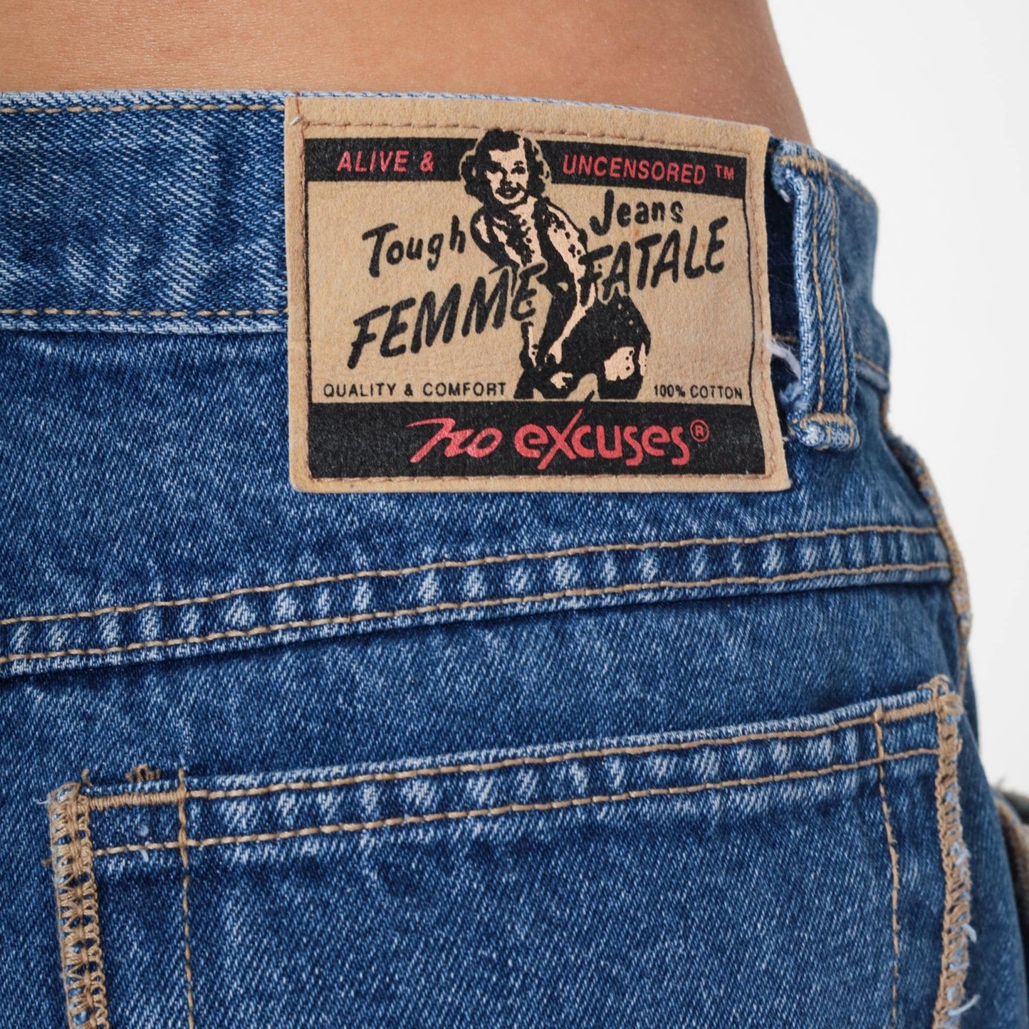 90s No Excuses Femme Fatale High-Rise Denim Shorts Blue Medium