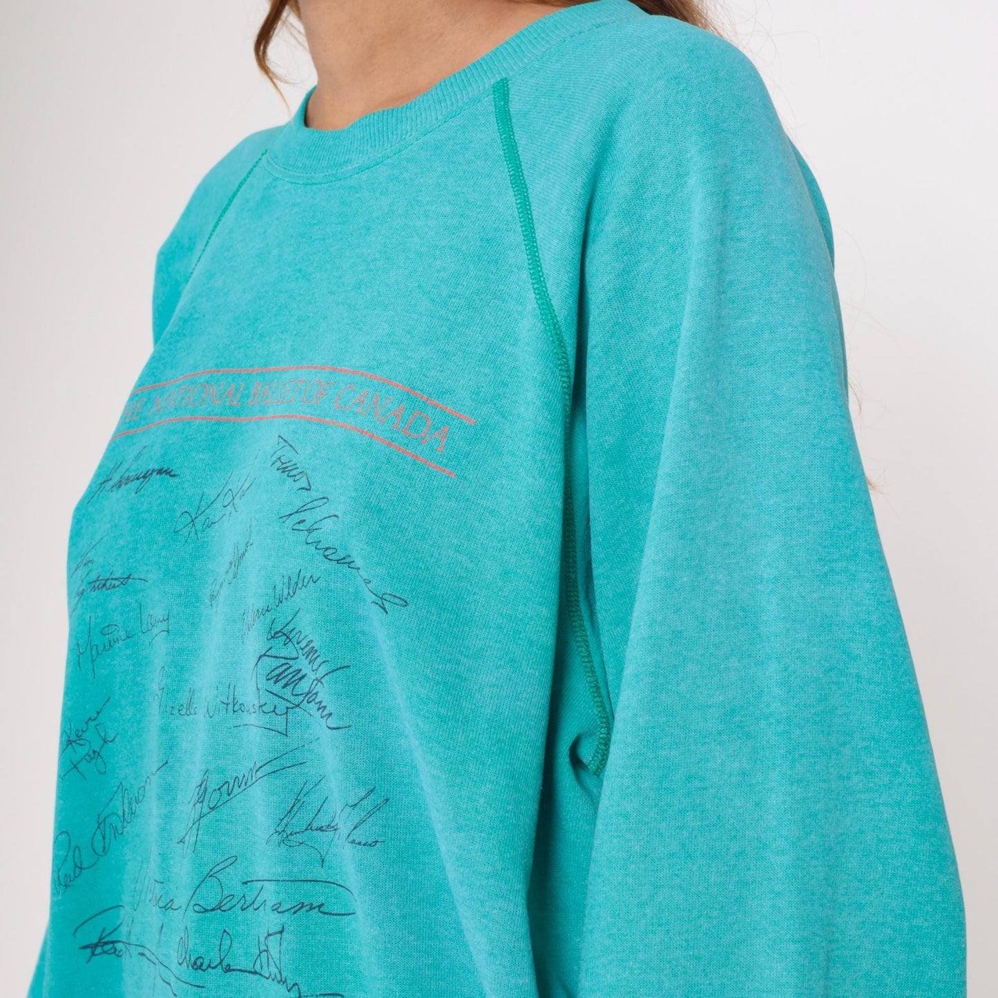 90s National Ballet of Canada Sweatshirt Turquoise Graphic Raglan Extra Large