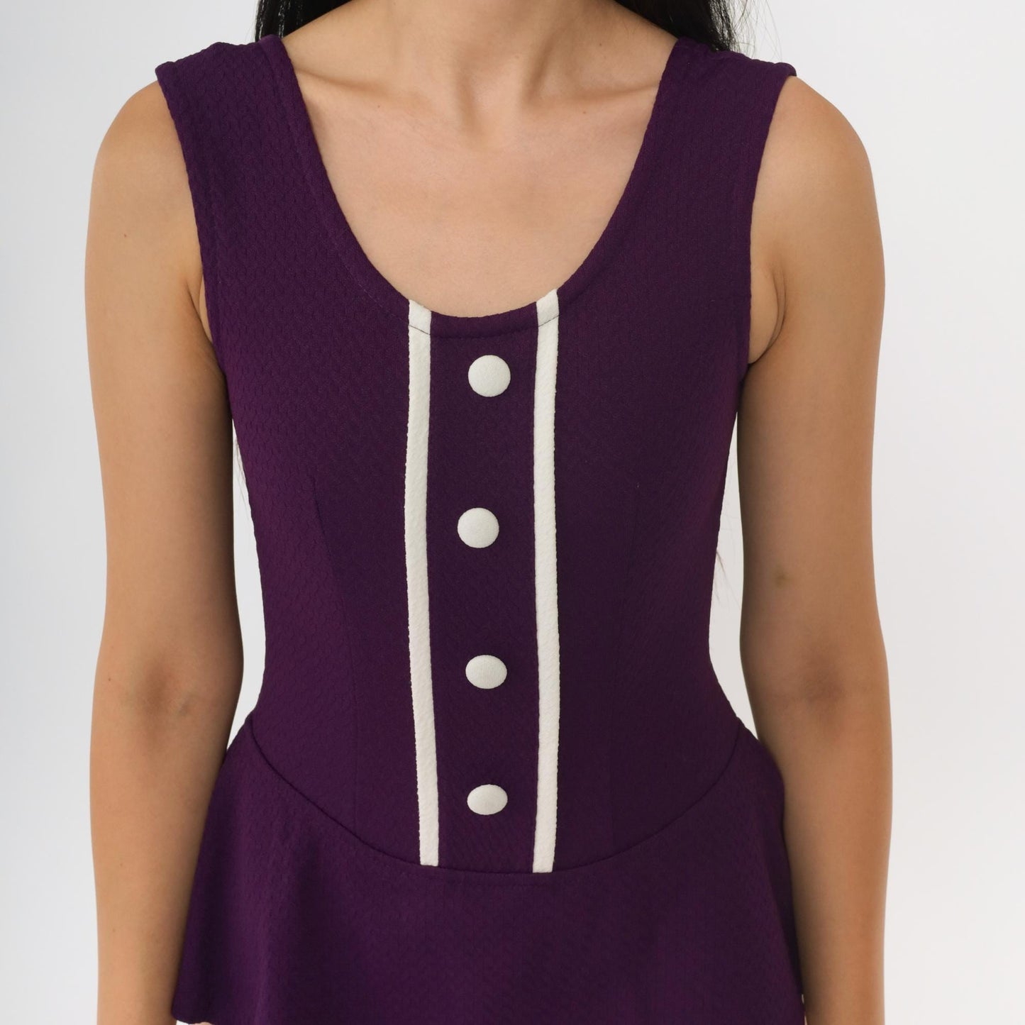 70s Ice Capades Keiko Kreations Purple Peplum Leotard Skating Costume XXS