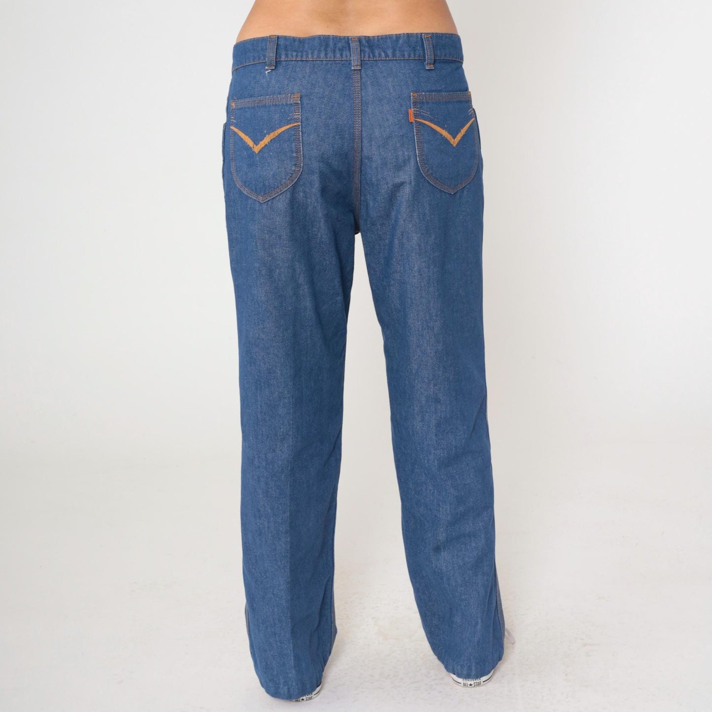 80s Levi's Orange Tab Straight Leg Jeans Western Embroidered Pocket Men's 35