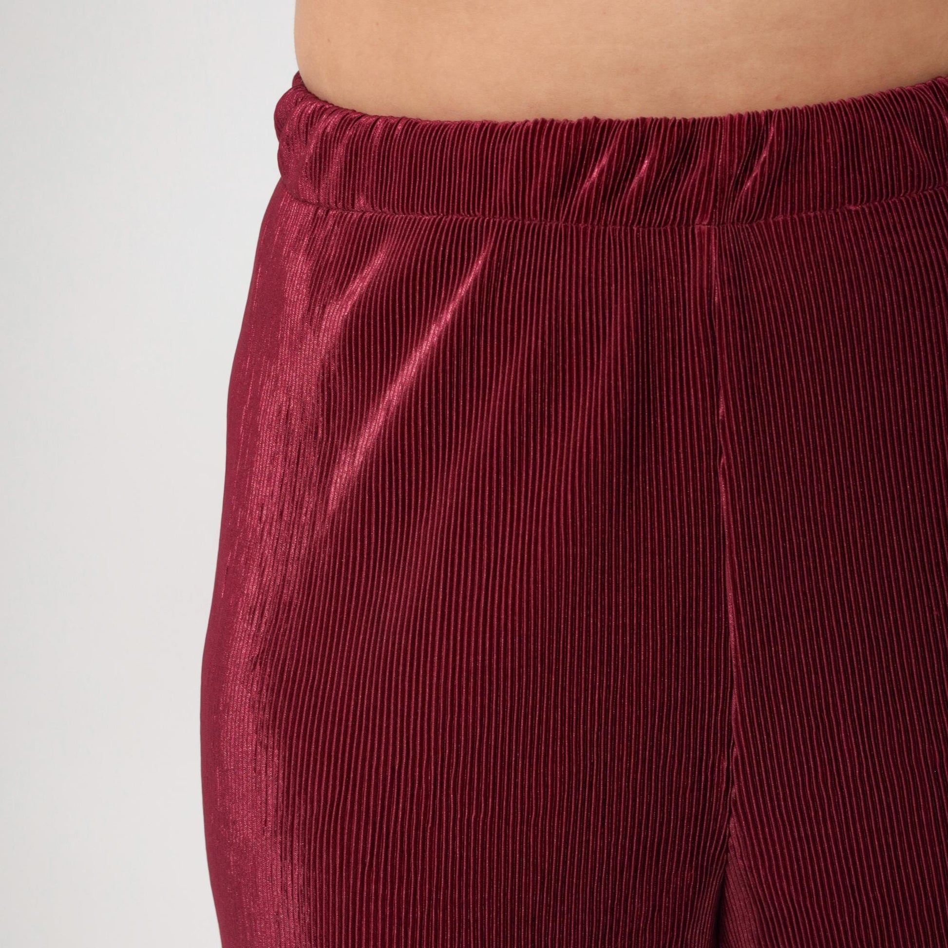 90s Burgundy Wide Leg High Waist Pants Ribbed Texture Medium M