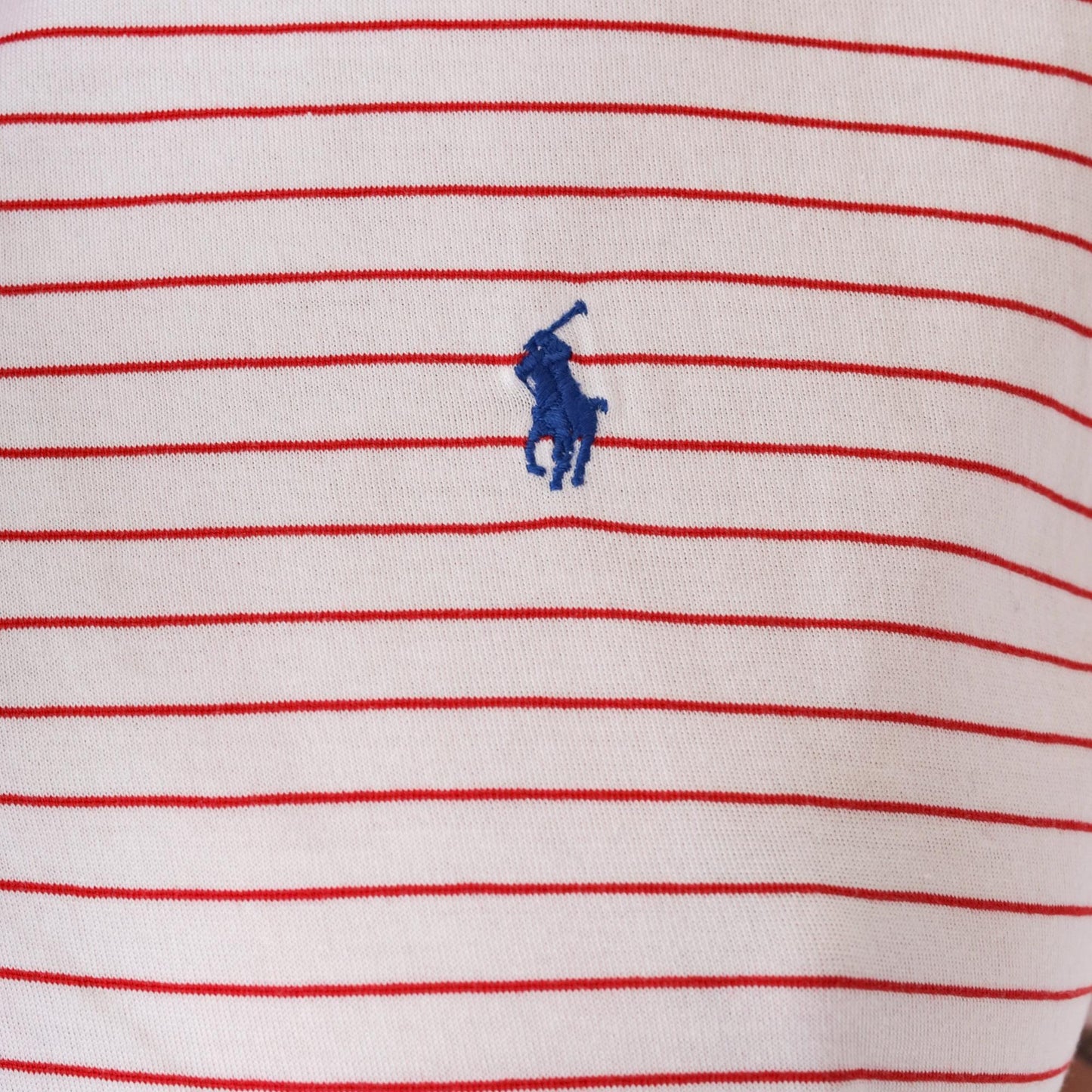 Y2K Ralph Lauren Golf Striped Polo Red White Quarter-Button Short Sleeve Medium