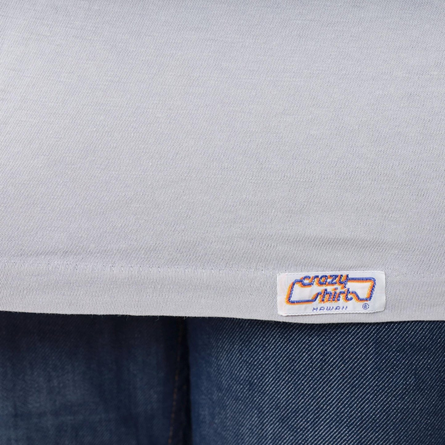90s Crazy Shirt Hawaii Cycling Graphic T-Shirt Grey Cotton Crewneck Medium