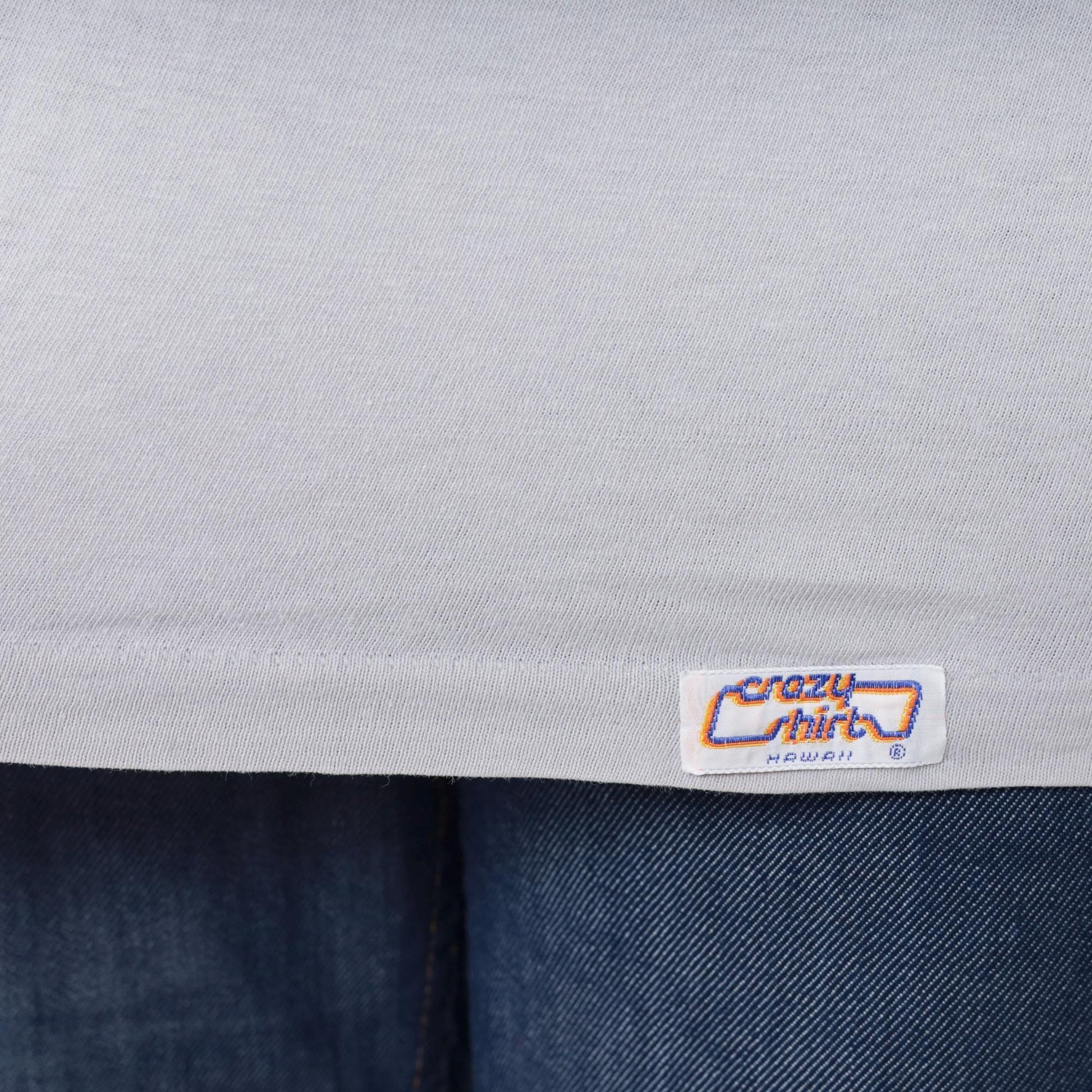90s Crazy Shirt Hawaii Cycling Graphic T-Shirt Grey Cotton Crewneck Medium