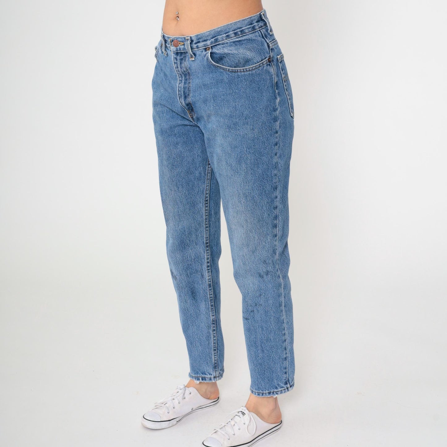 90s Faded Glory High-Rise Straight Leg Jeans Blue Denim 32x30