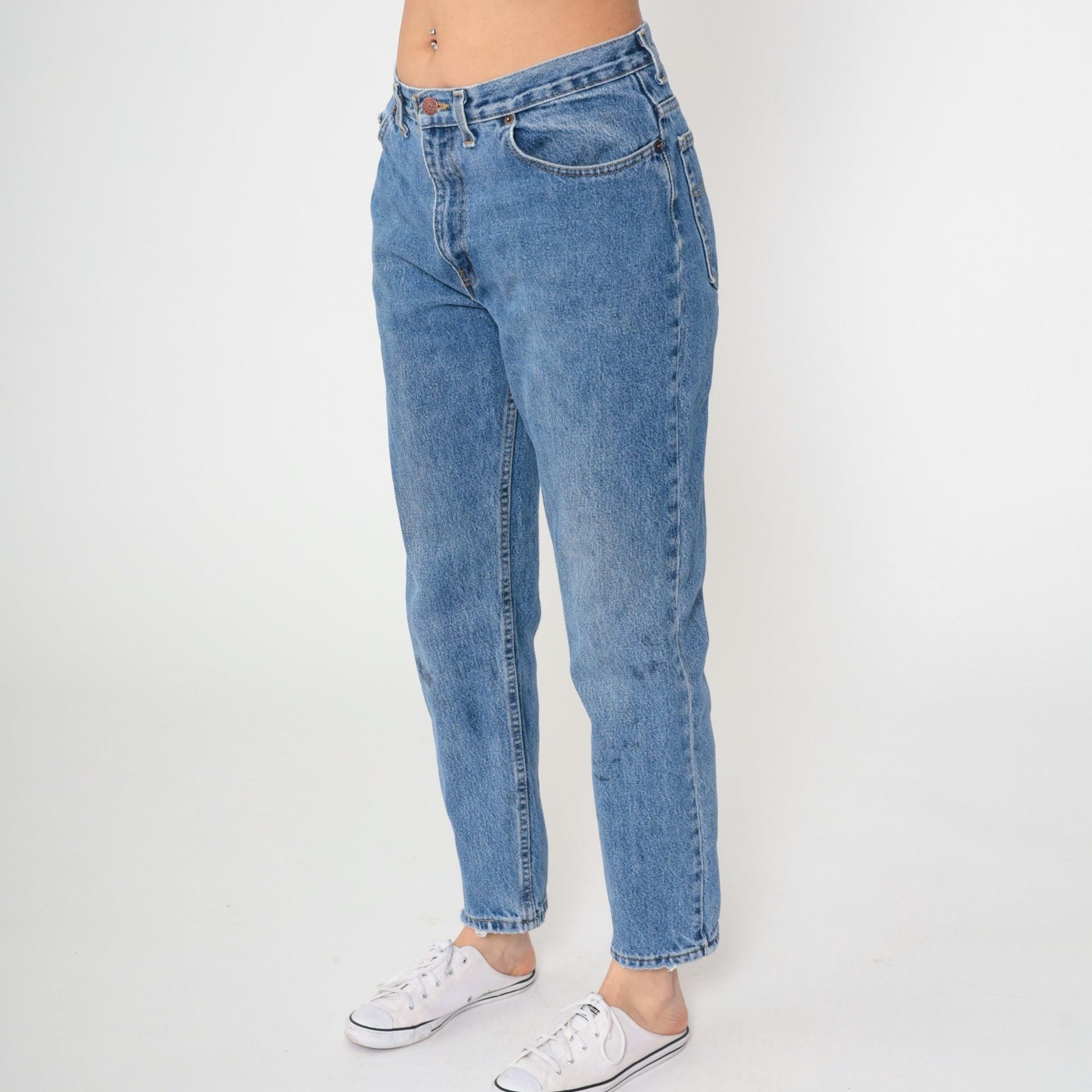 90s Faded Glory High-Rise Straight Leg Jeans Blue Denim 32x30