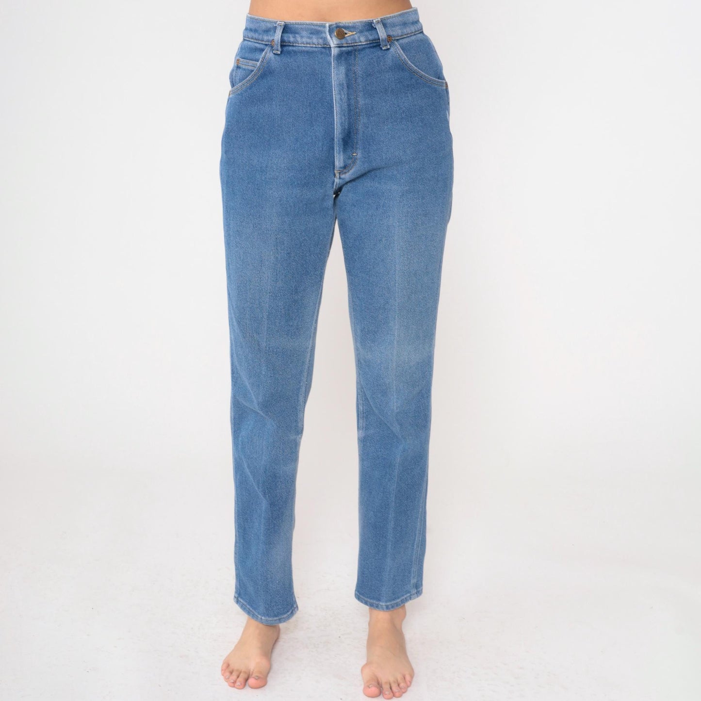 80s Lee Riders High Waisted Mom Jeans Blue Denim Tapered Medium