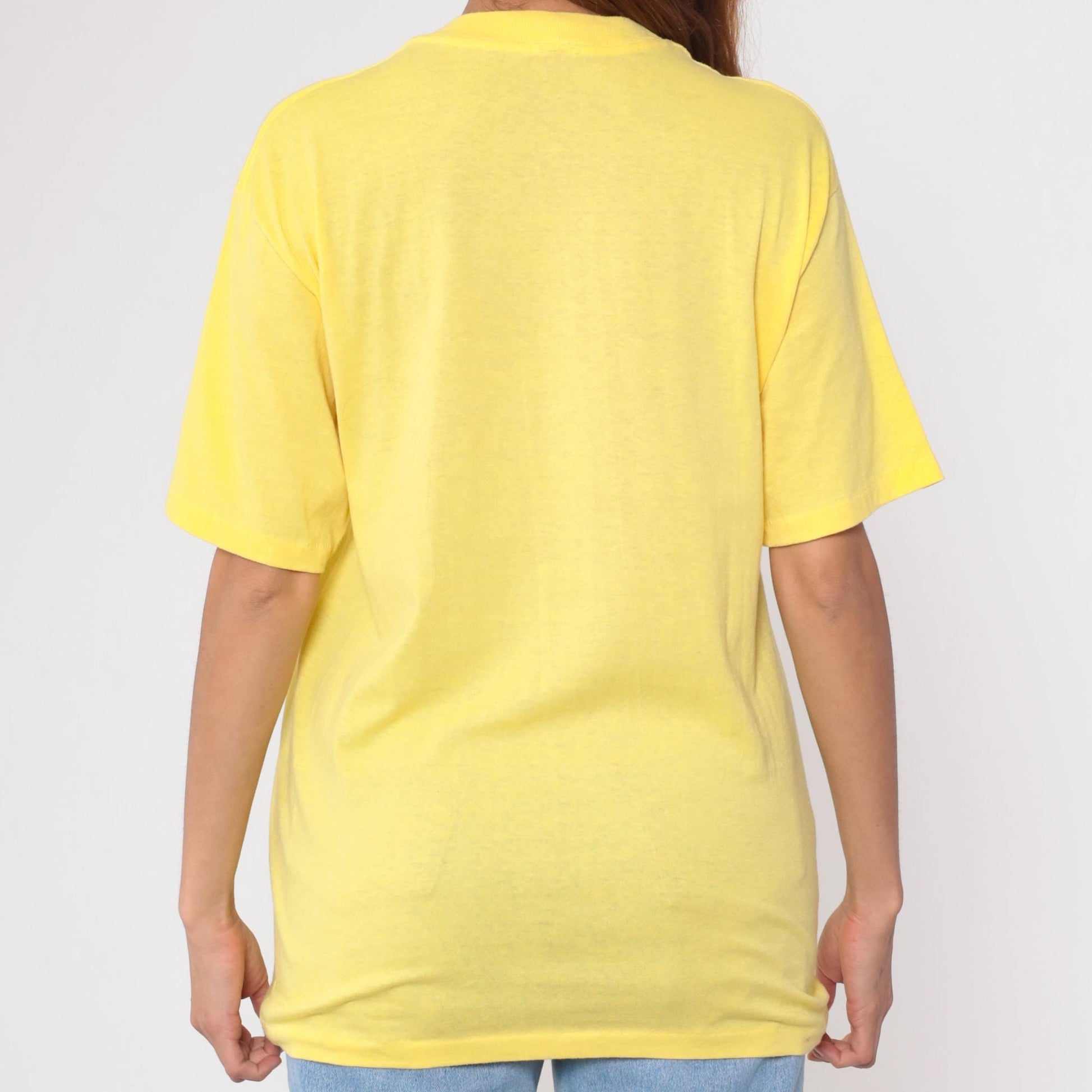 80s Royal Caribbean Cruises Graphic T-Shirt Yellow Single Stitch Small