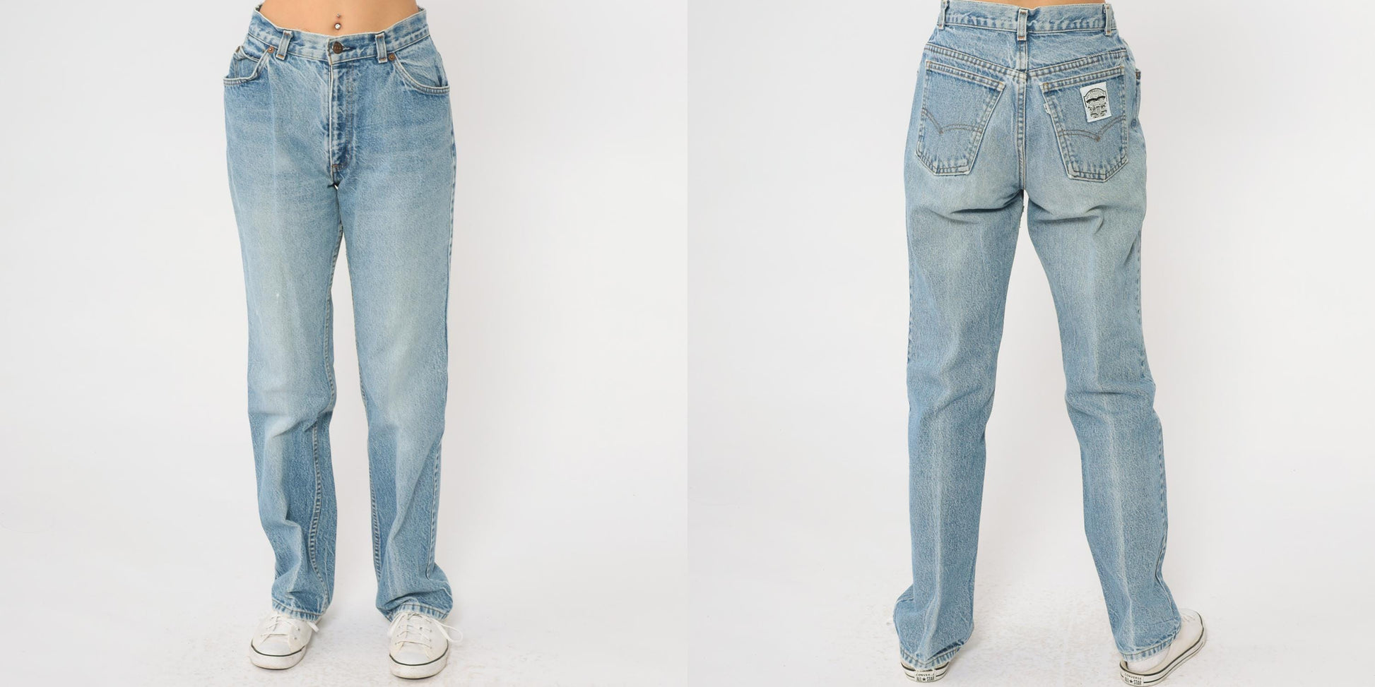 80s Levi's High Waisted Mom Jeans Light Blue Straight Leg Small