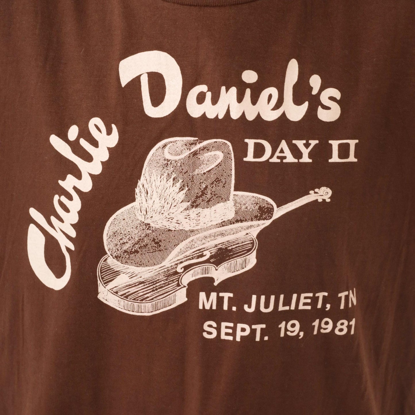 1981 Charlie Daniels Day II Concert Tee Brown Graphic Medium
