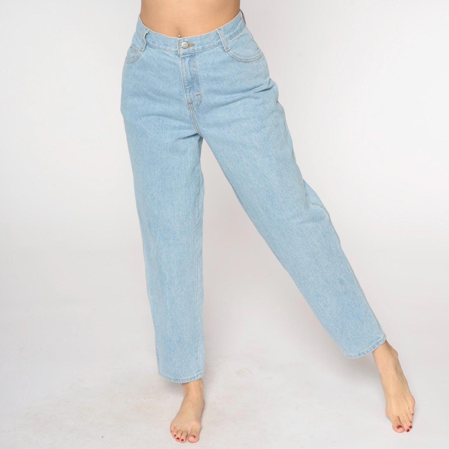 90s Gitano Mom Jeans Blue High Waisted Tapered Denim Medium