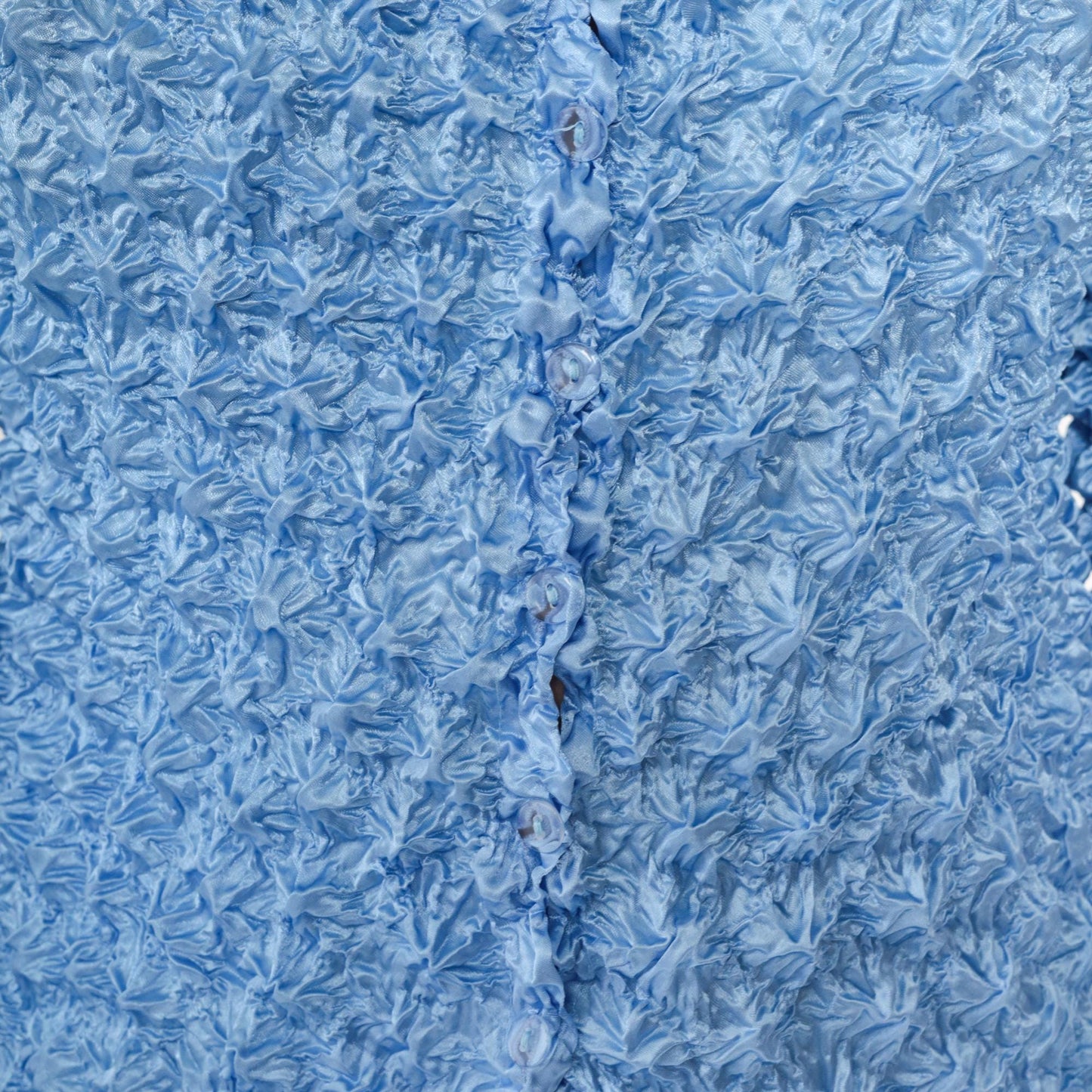Y2K Light Blue Popcorn Cardigan Bubble Knit Button-Up Small