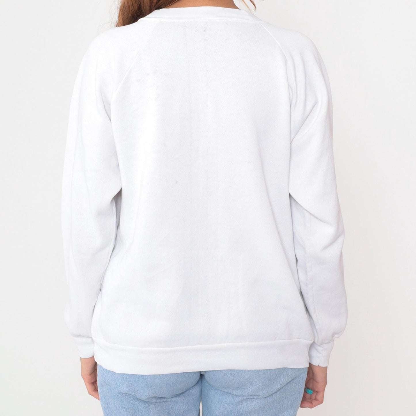 90s California Beaches Map Sweatshirt White Cotton Graphic Medium