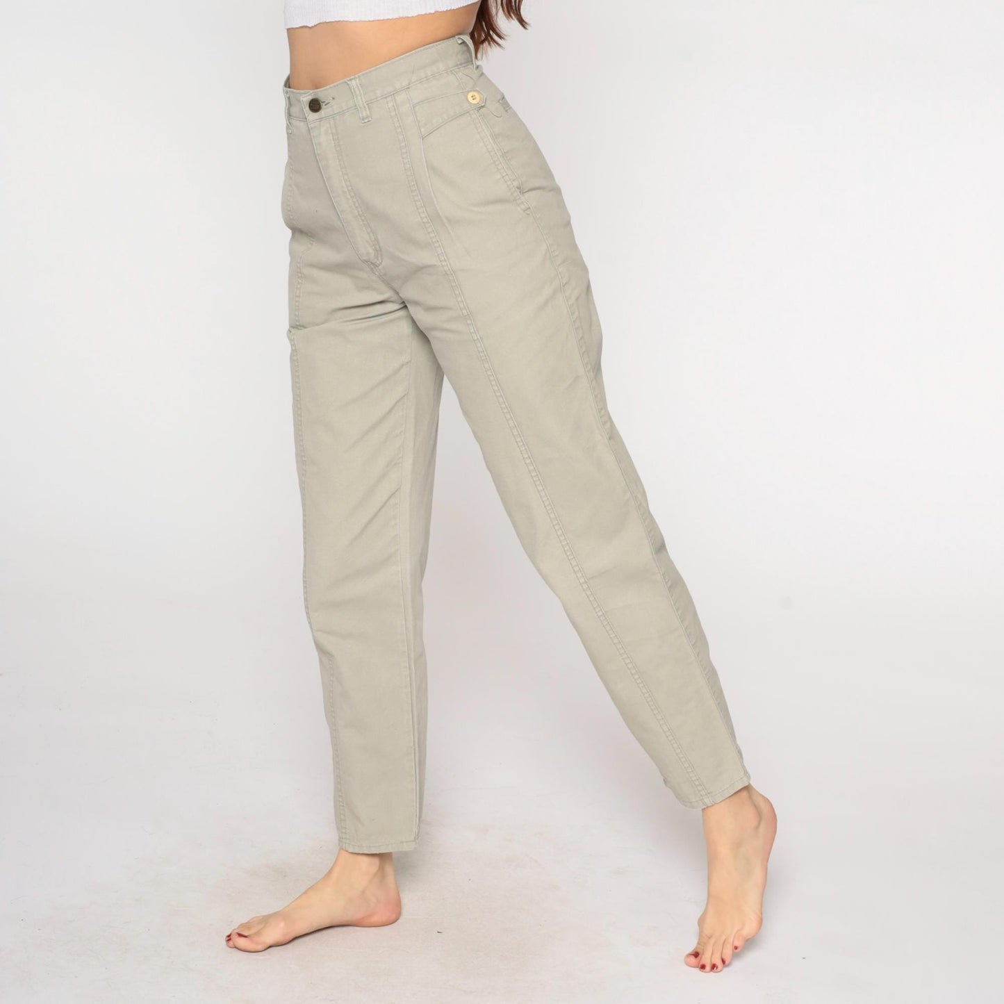 80s Rollingstone Western Jeans Sage Green High Waist Straight Leg 28