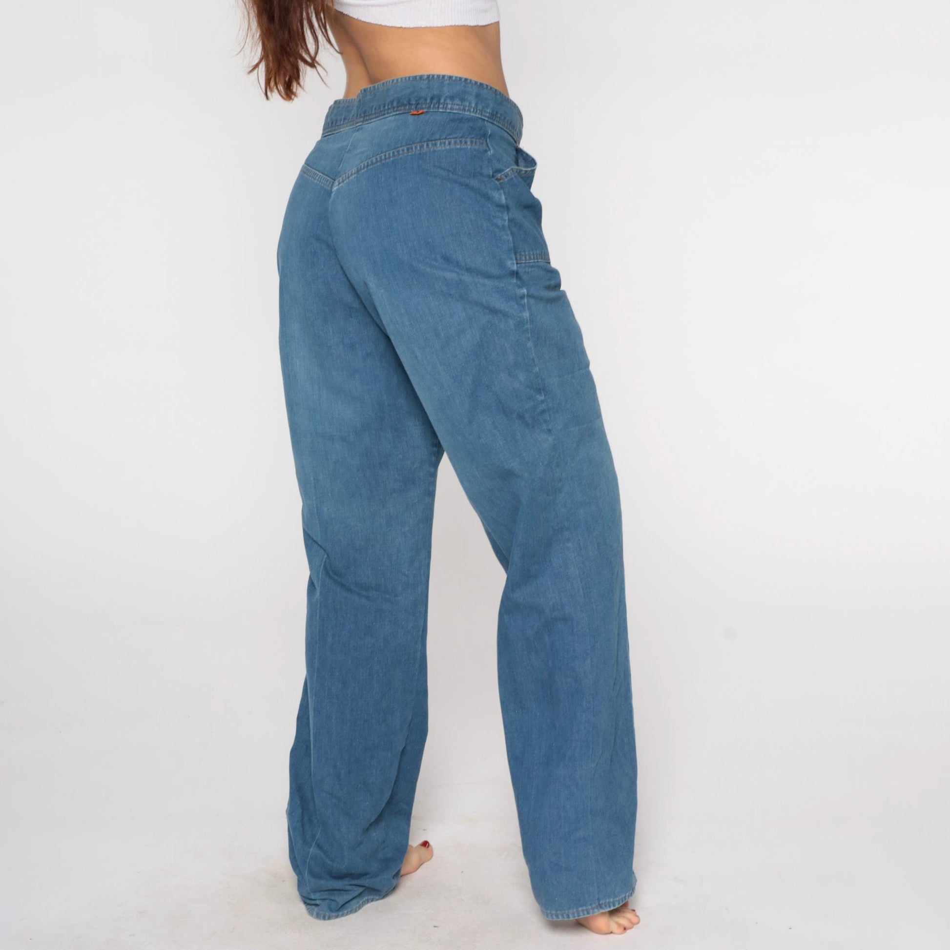 1970s Levi's Straight Leg Jeans High Waisted Blue Denim 32x33