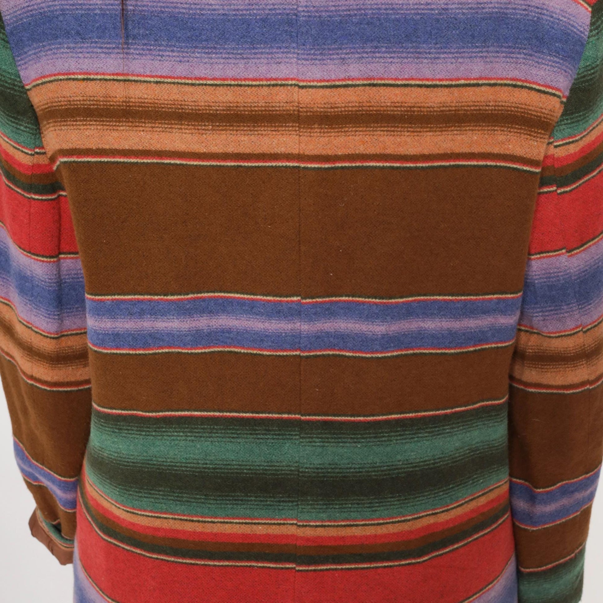 90s Southwestern Stripe Blazer Brown Blue Red Green Single Button Medium