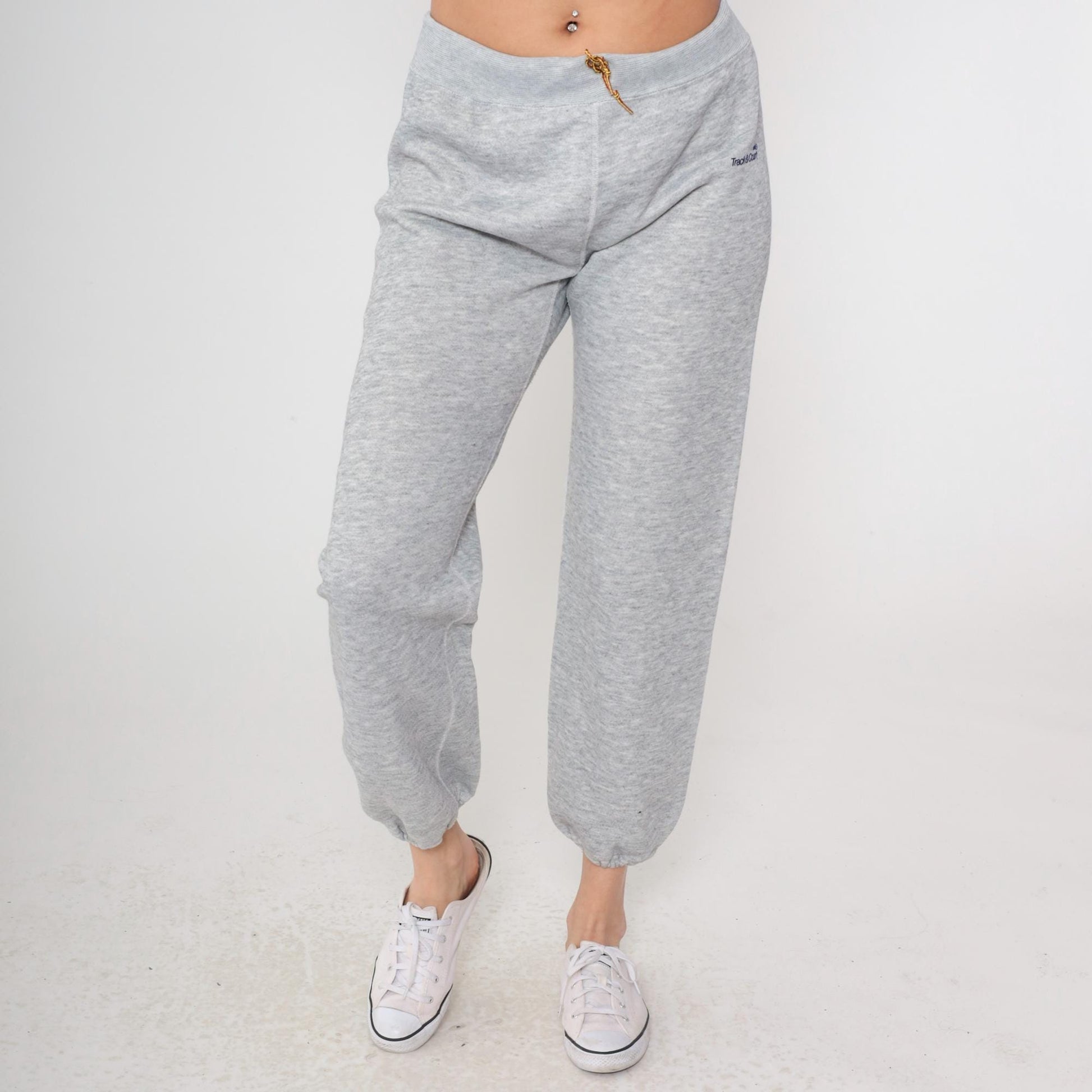 80s Track & Court Heather Gray Sweatsuit Hoodie Joggers Two-Piece Medium M